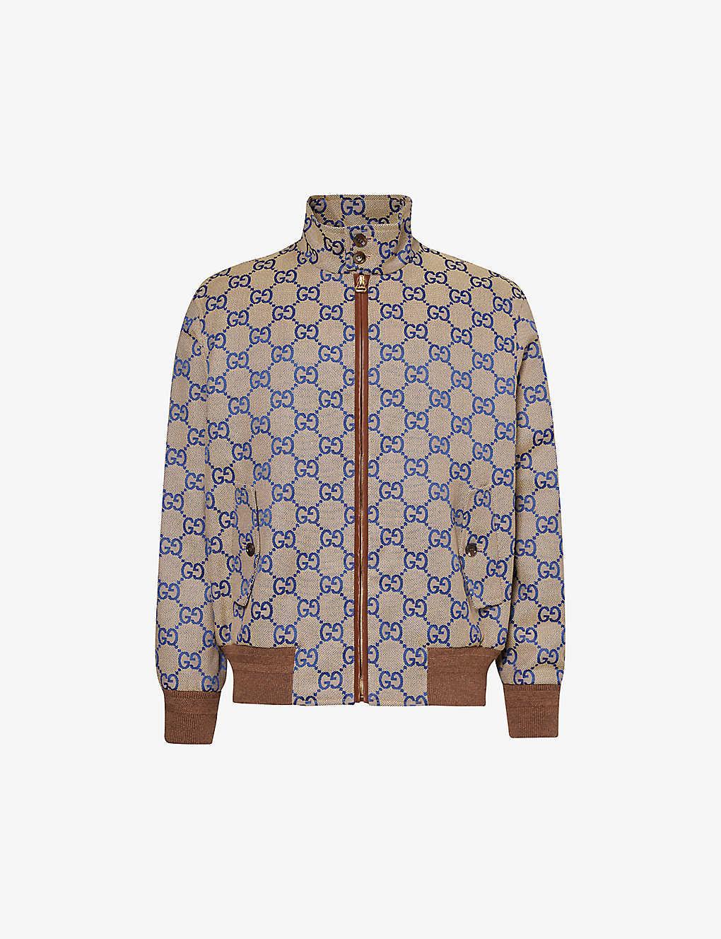 Gucci Monogram pattern Relaxed fit Cotton blend Jacket for Men Lyst UK