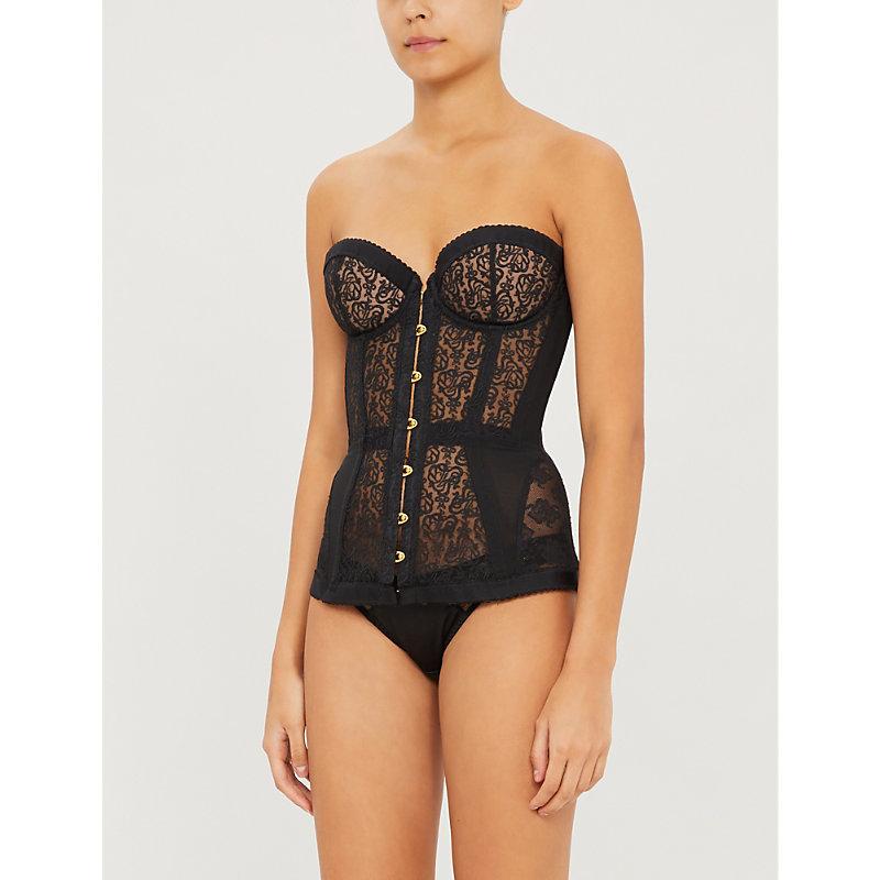 Agent Provocateur Mercy Lace And Mesh Corset in Blue | Lyst
