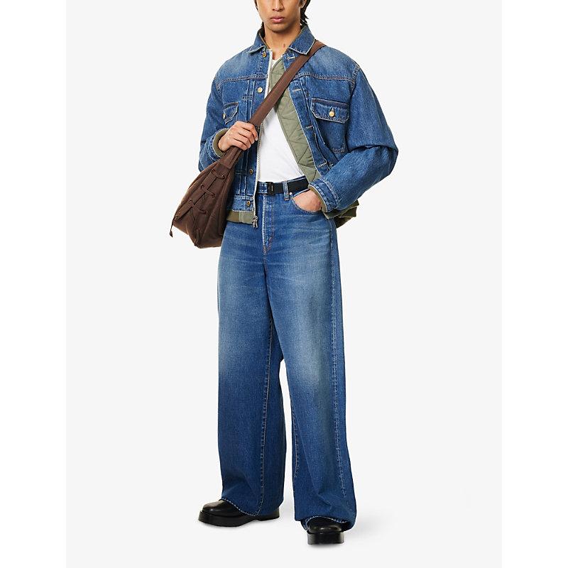 Sacai X Levi's Belted Wide-Leg Denim Jeans in Blue | Lyst