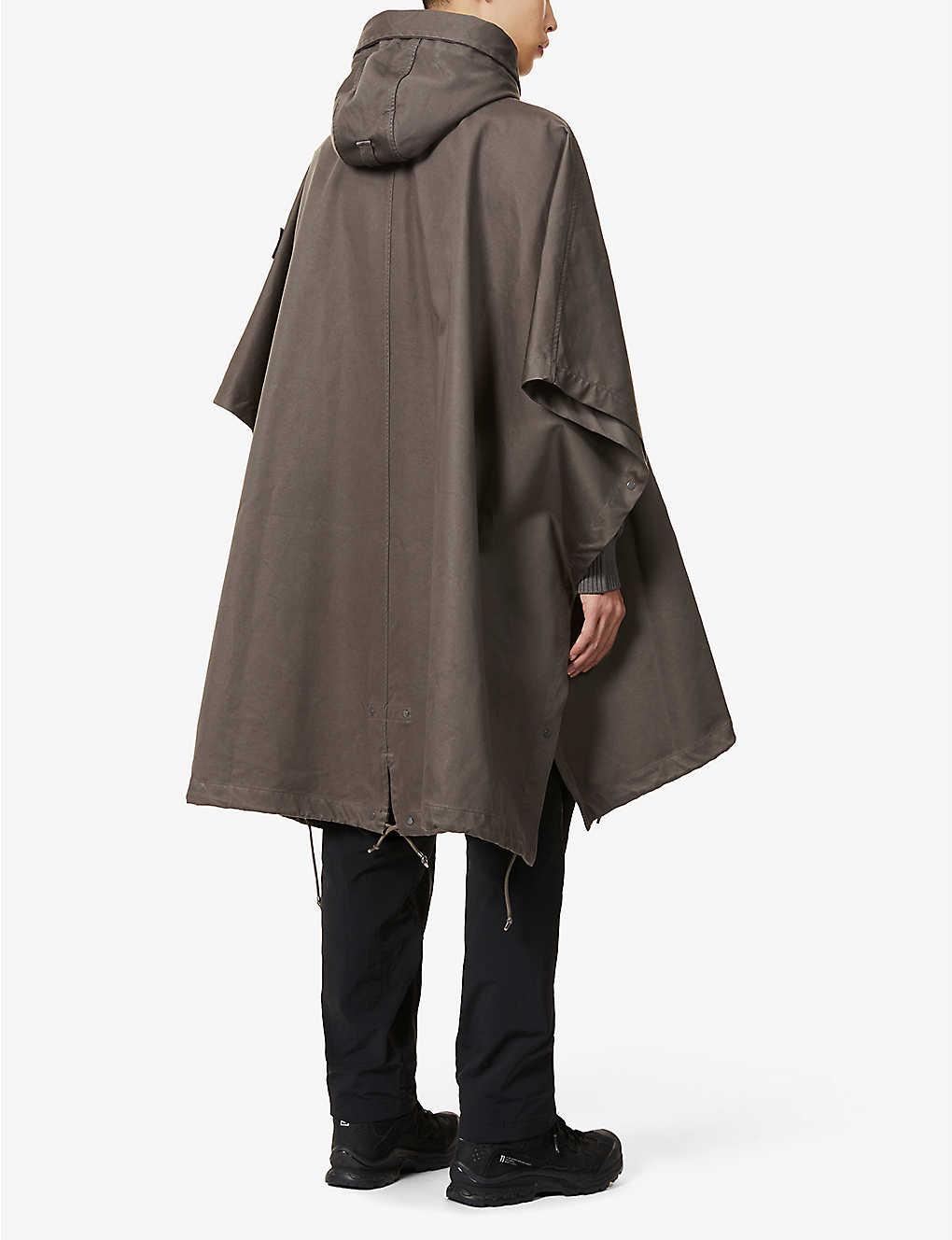 Stone Island Ghost Hooded Cotton Poncho in Gray for Men | Lyst