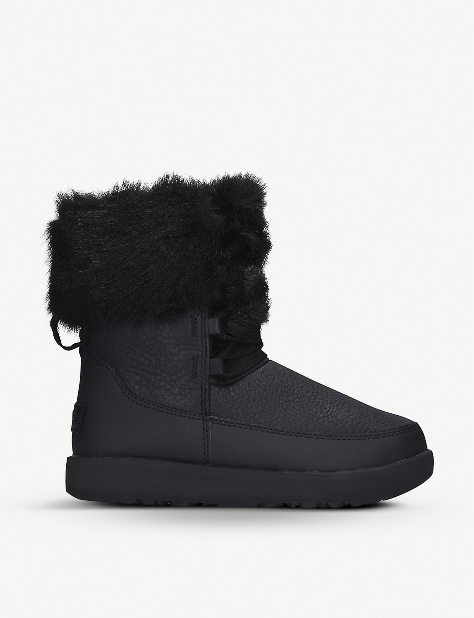 UGG Gracie Waterproof Leather Boots in Black Lyst