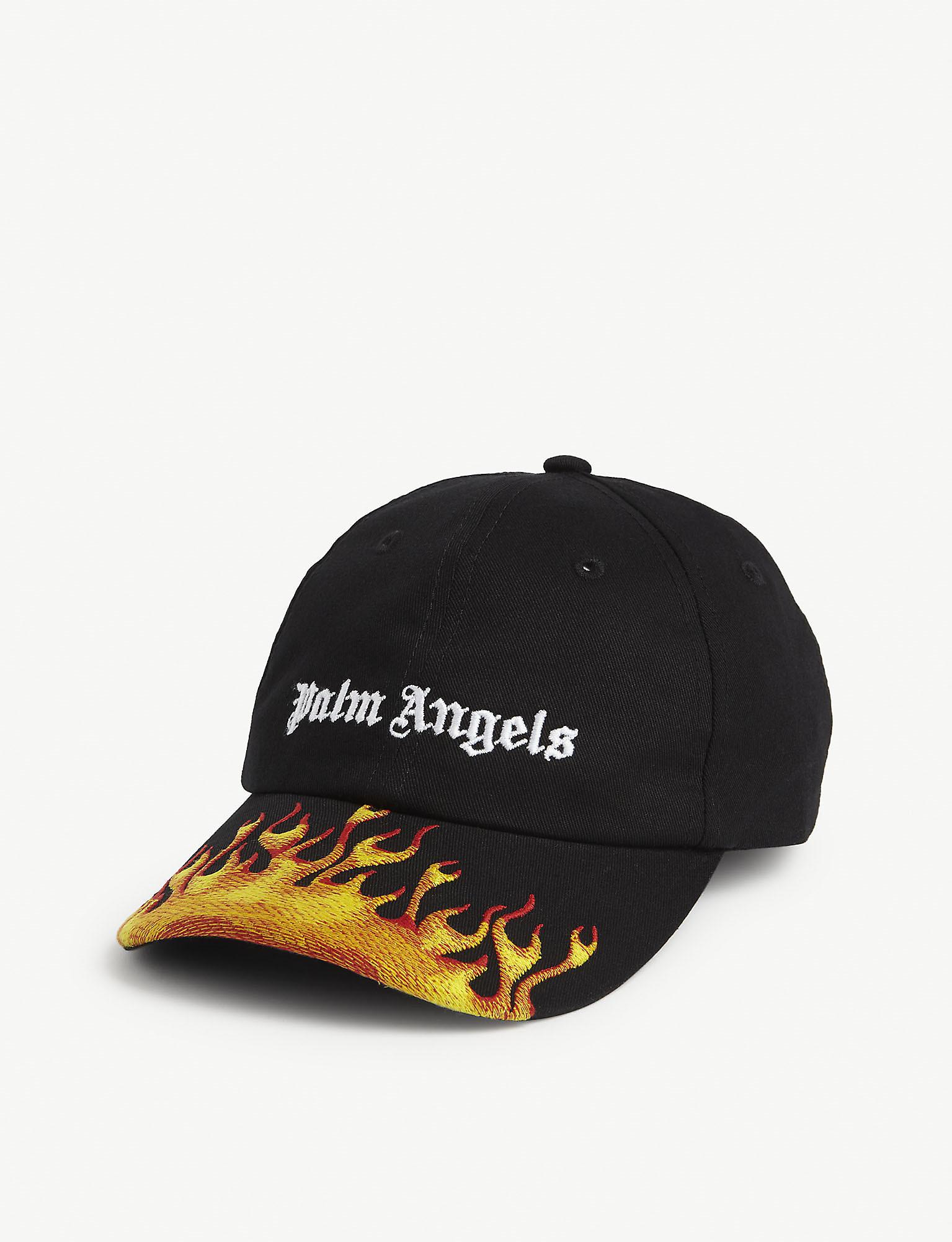 Palm Angels Flames Baseball Cap in Black for Men | Lyst