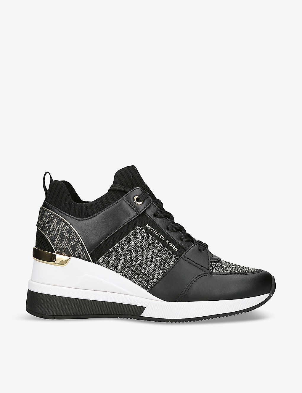 MICHAEL Michael Kors Michael Kors Georgie Wedge heel Knitted High top Trainers in Black Lyst UK