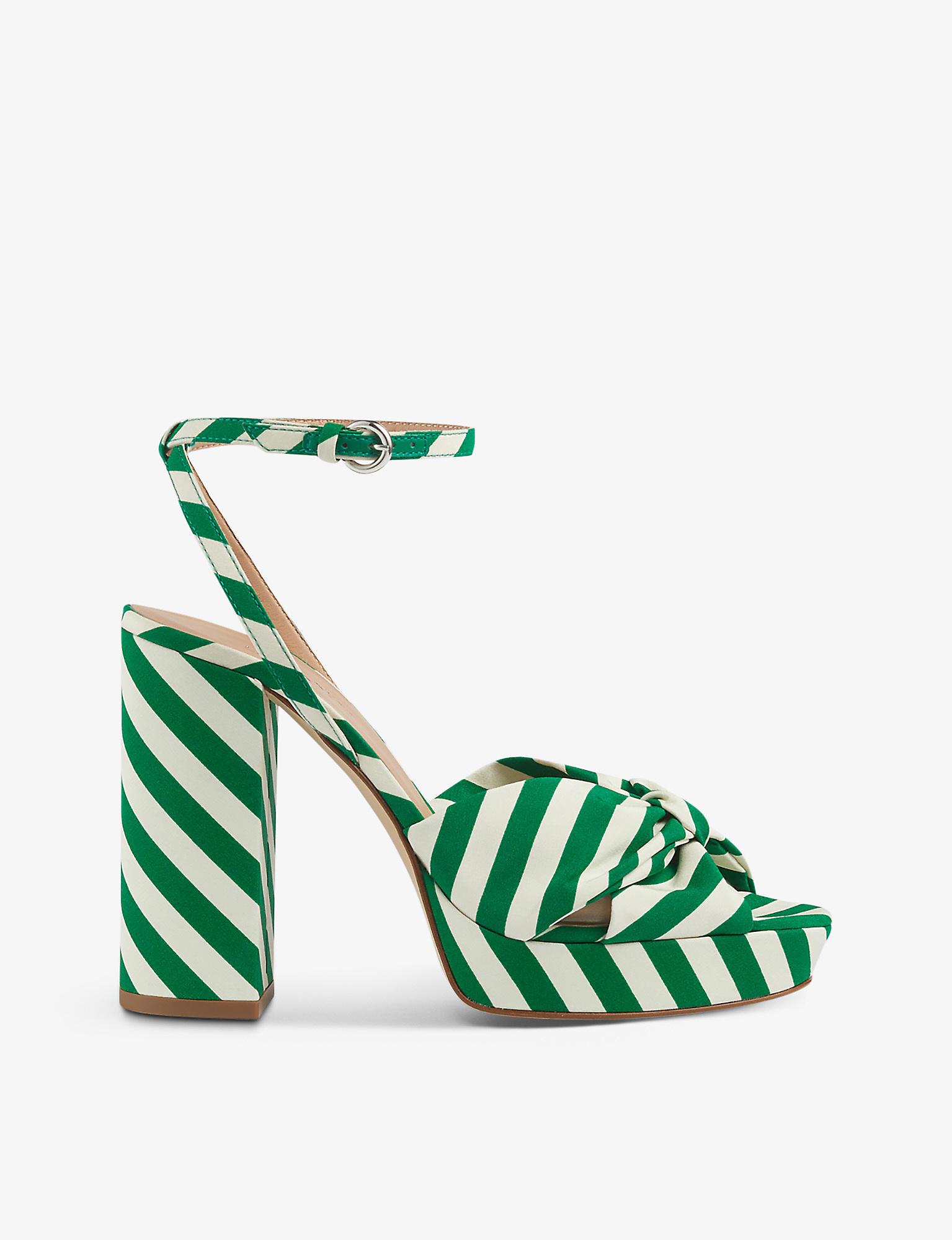 LK Bennett Amanda Striped Woven Platform Sandals in Green Lyst UK