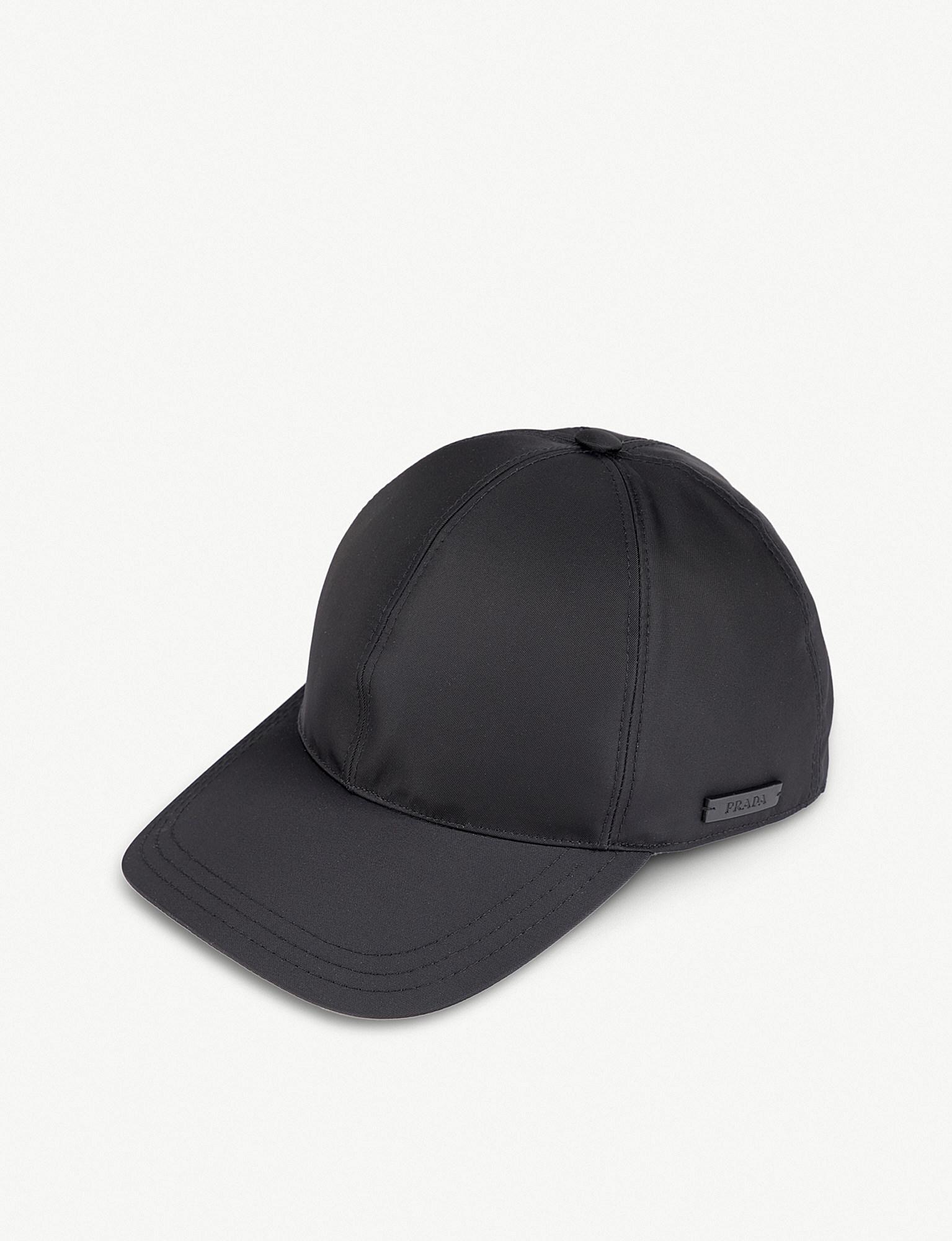 Prada Synthetic Logo-embossed Nylon Baseball Cap in Black for Men - Lyst