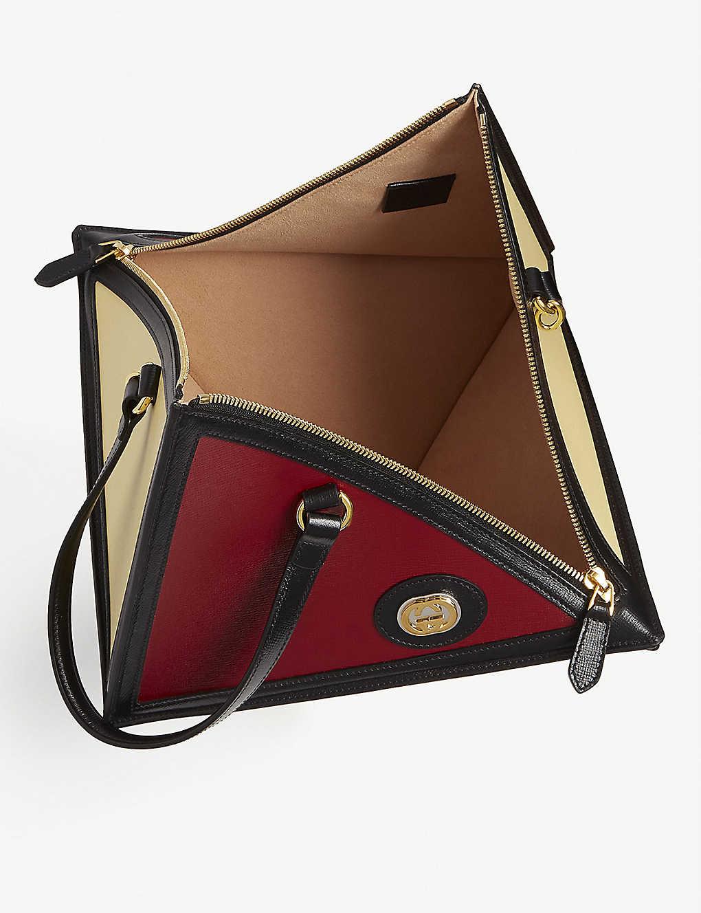Gucci Geometric Leather Tote Bag | Lyst
