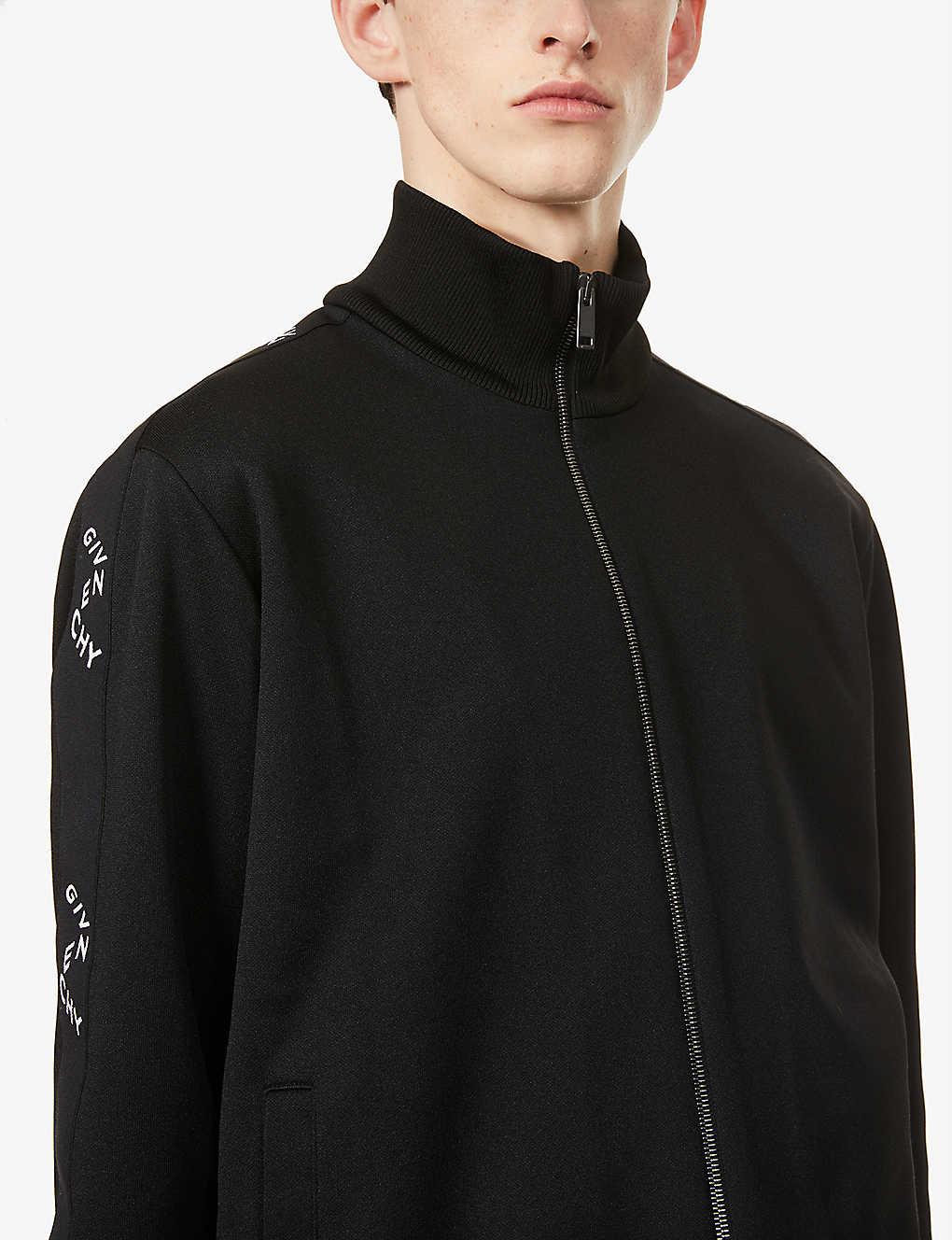 Givenchy Synthetic Refracted Logotape Jersey Tracksuit Jacket in Black