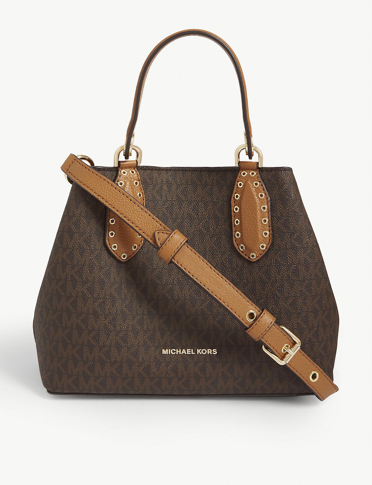 Michael kors brooklyn small logo satchel sale