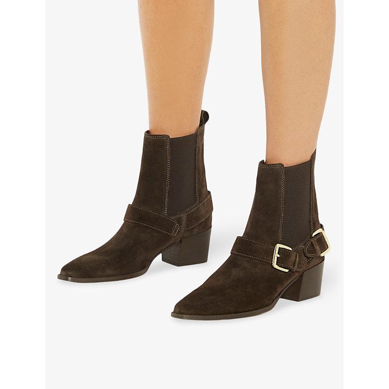Dune brown suede boots hot sale
