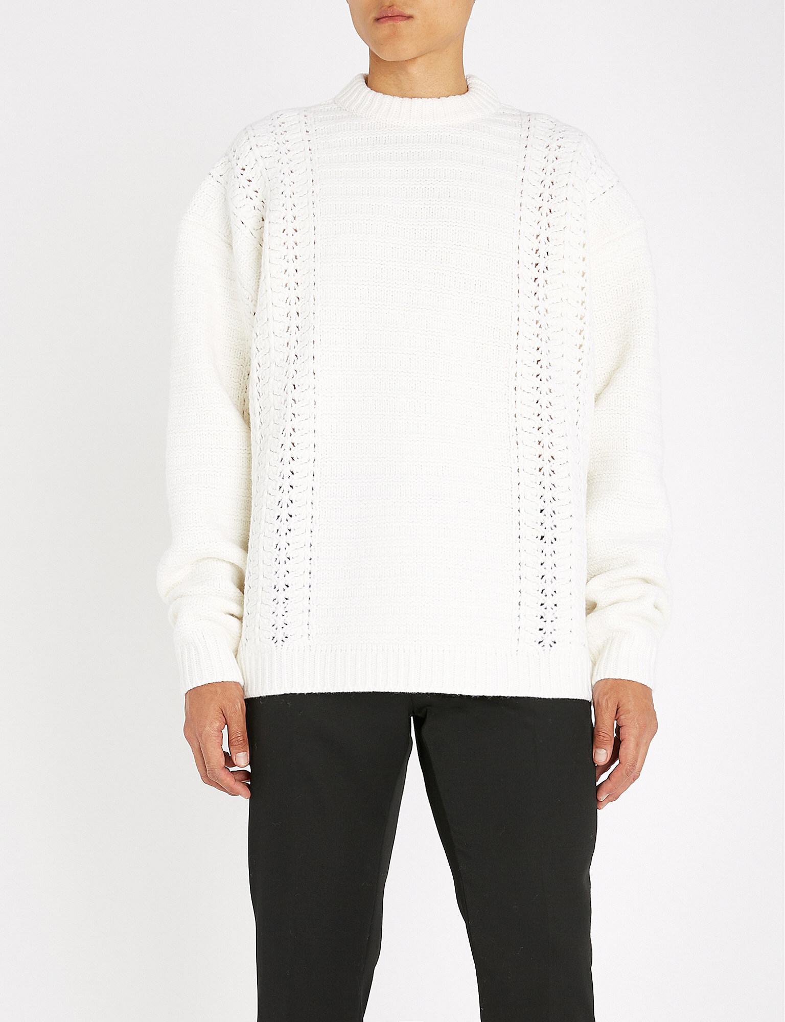 white open knit sweater