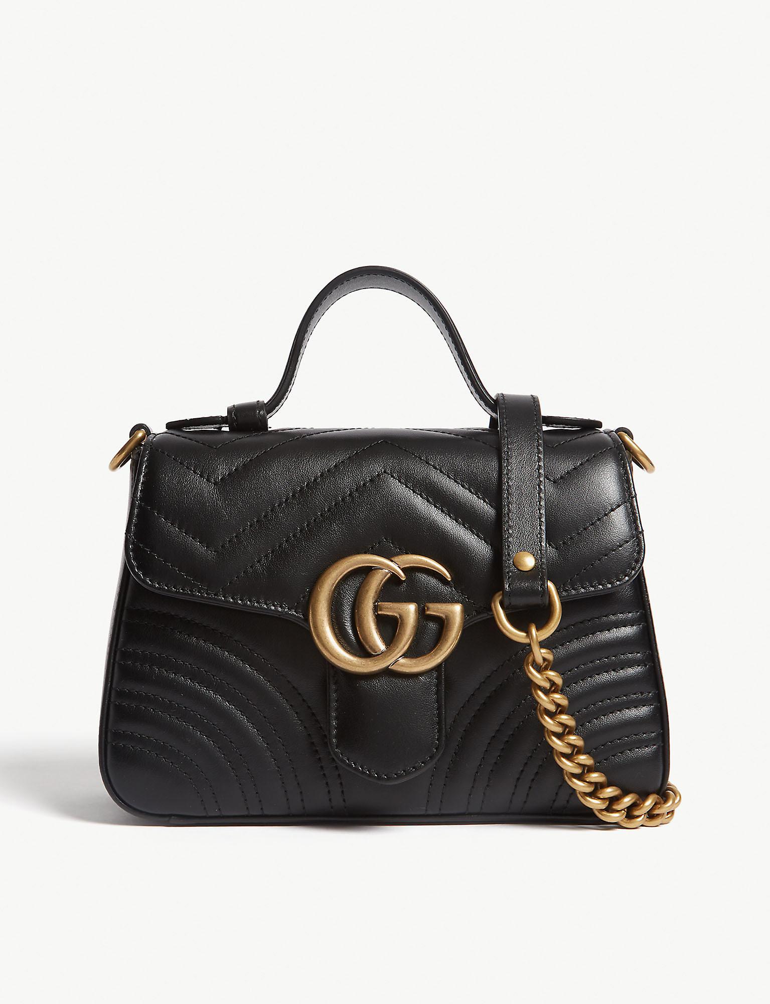 Gucci GG Marmont Mini Leather Shoulder Bag in Nero,Nero (Black) - Save 37% - Lyst