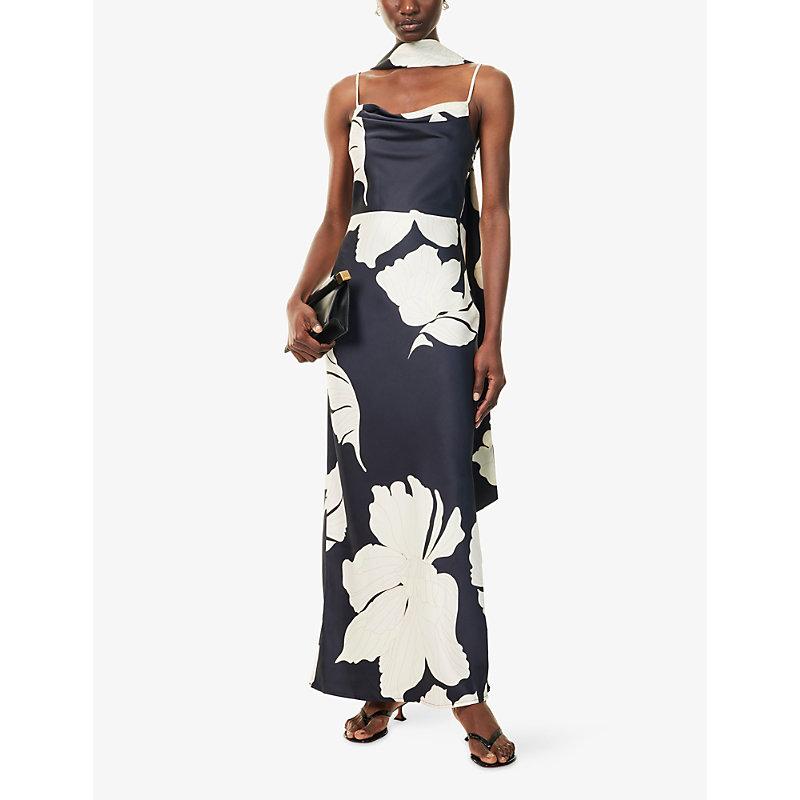 Pretty Lavish Keisha Scarf Woven Maxi Dress in Blue | Lyst