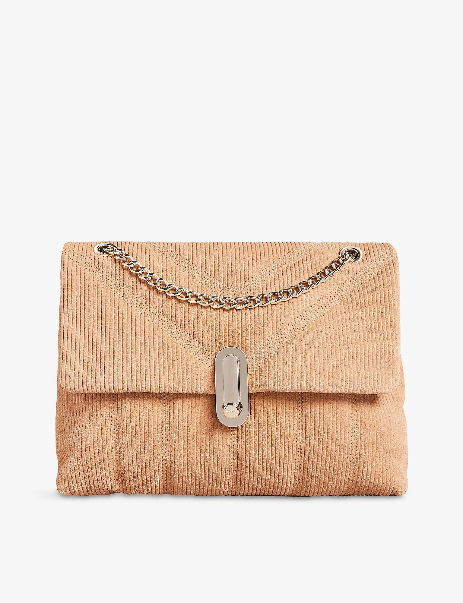 Ted Baker Ayalina Small Quilted Leather Cross-body Bag in Natural | Lyst