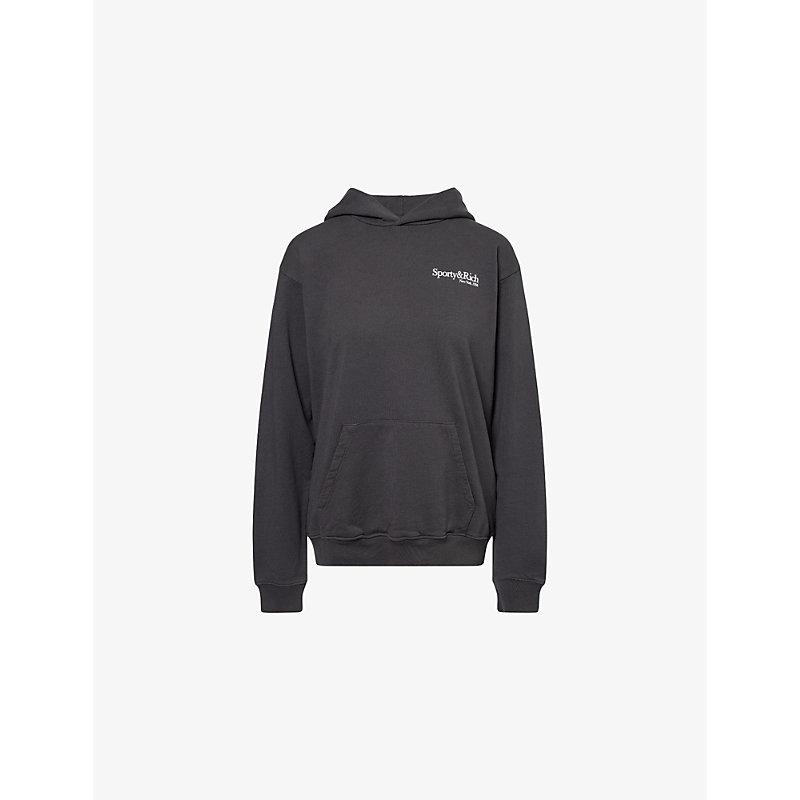 Sporty & Rich Classic Logo Hoodie Black/White Men's - SS21 - US