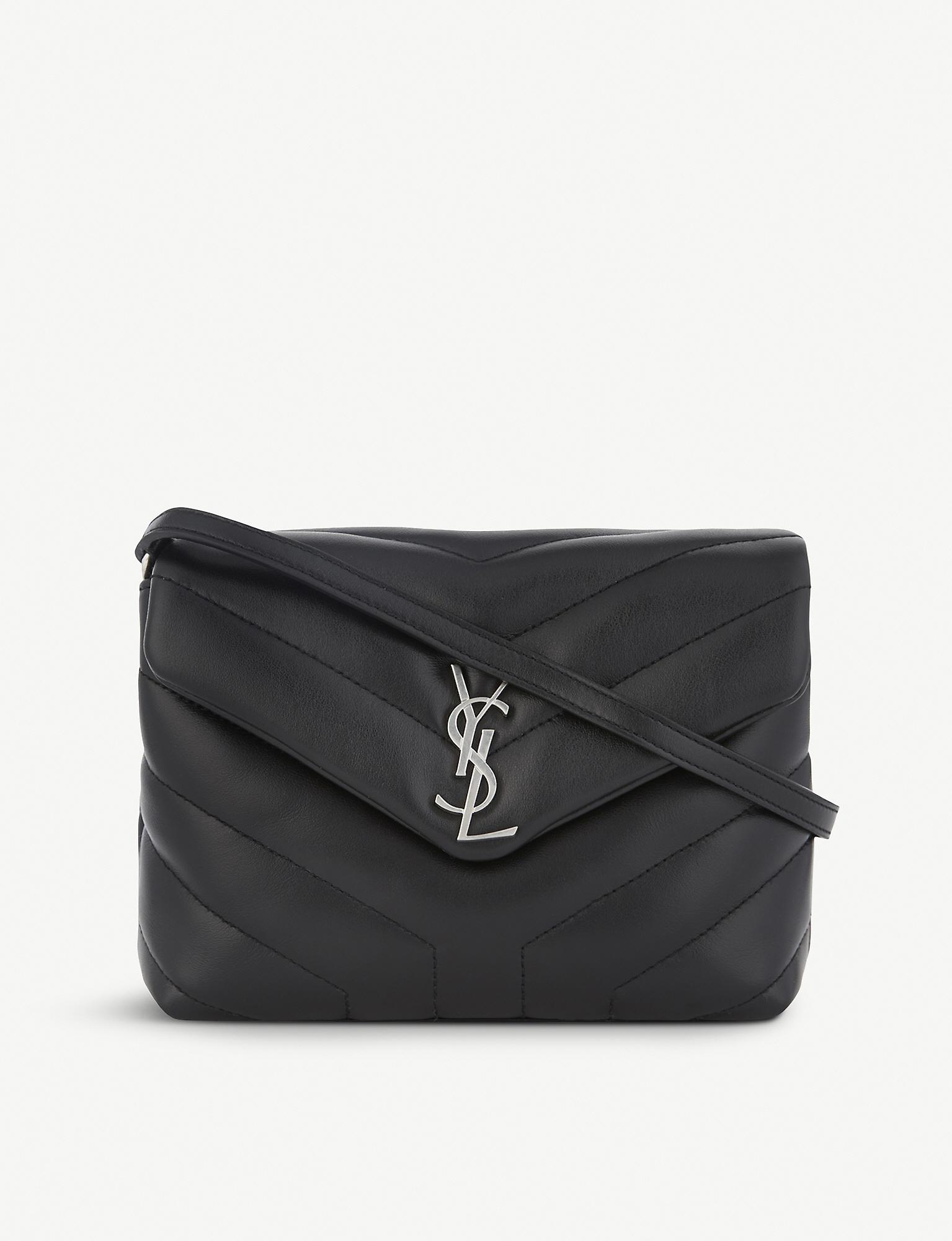 Saint Laurent Monogram Lou Lou Quilted Leather Cross-body Bag in Black - Lyst