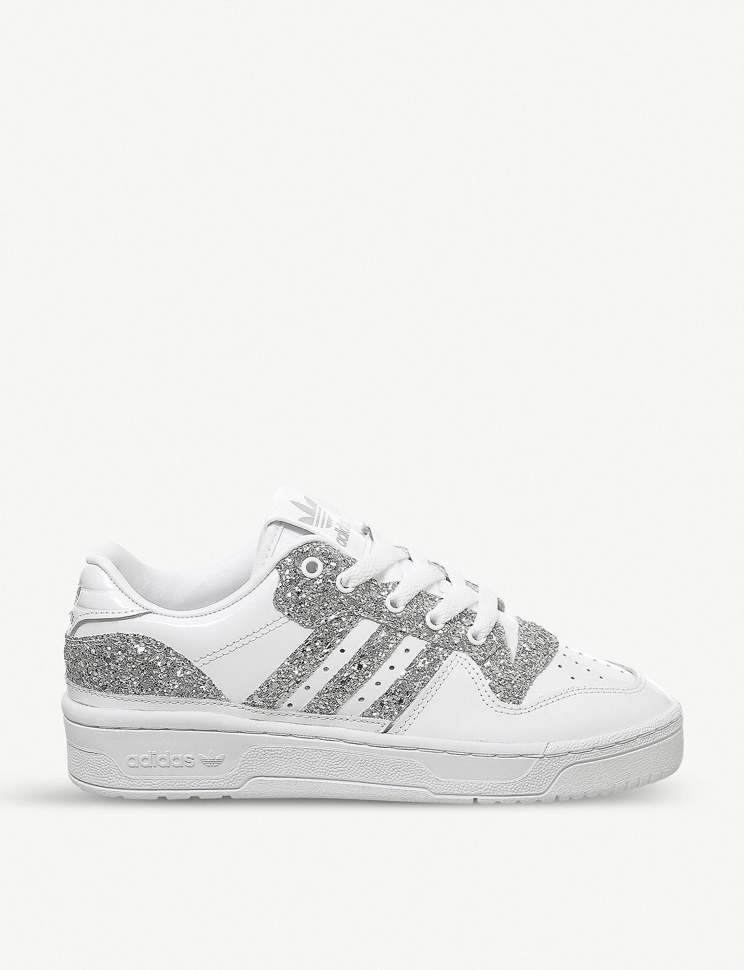 adidas Rivalry Low Glitter-embellished Leather Trainers in White for Men -  Lyst