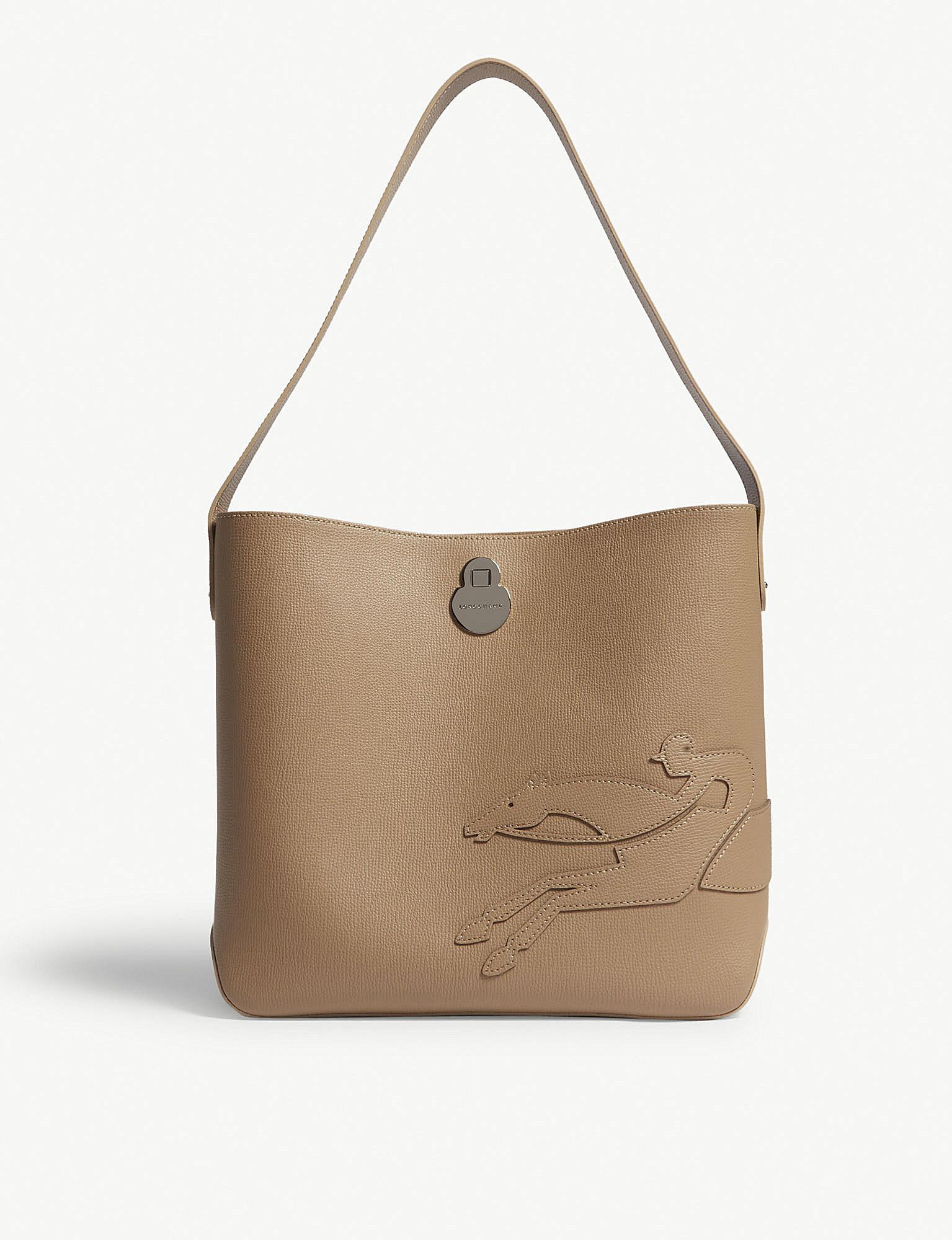 Longchamp Sand Brown It Leather Shoulder Bag In Natural Lyst Gallery
