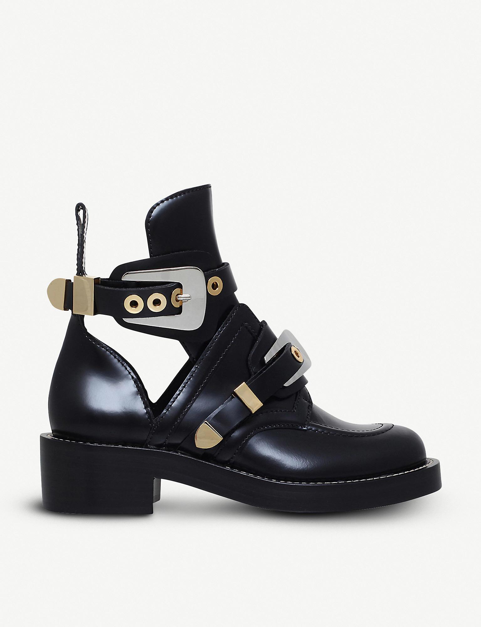 Balenciaga Leather Women's Ceinture Ankle Boots in Black | Lyst