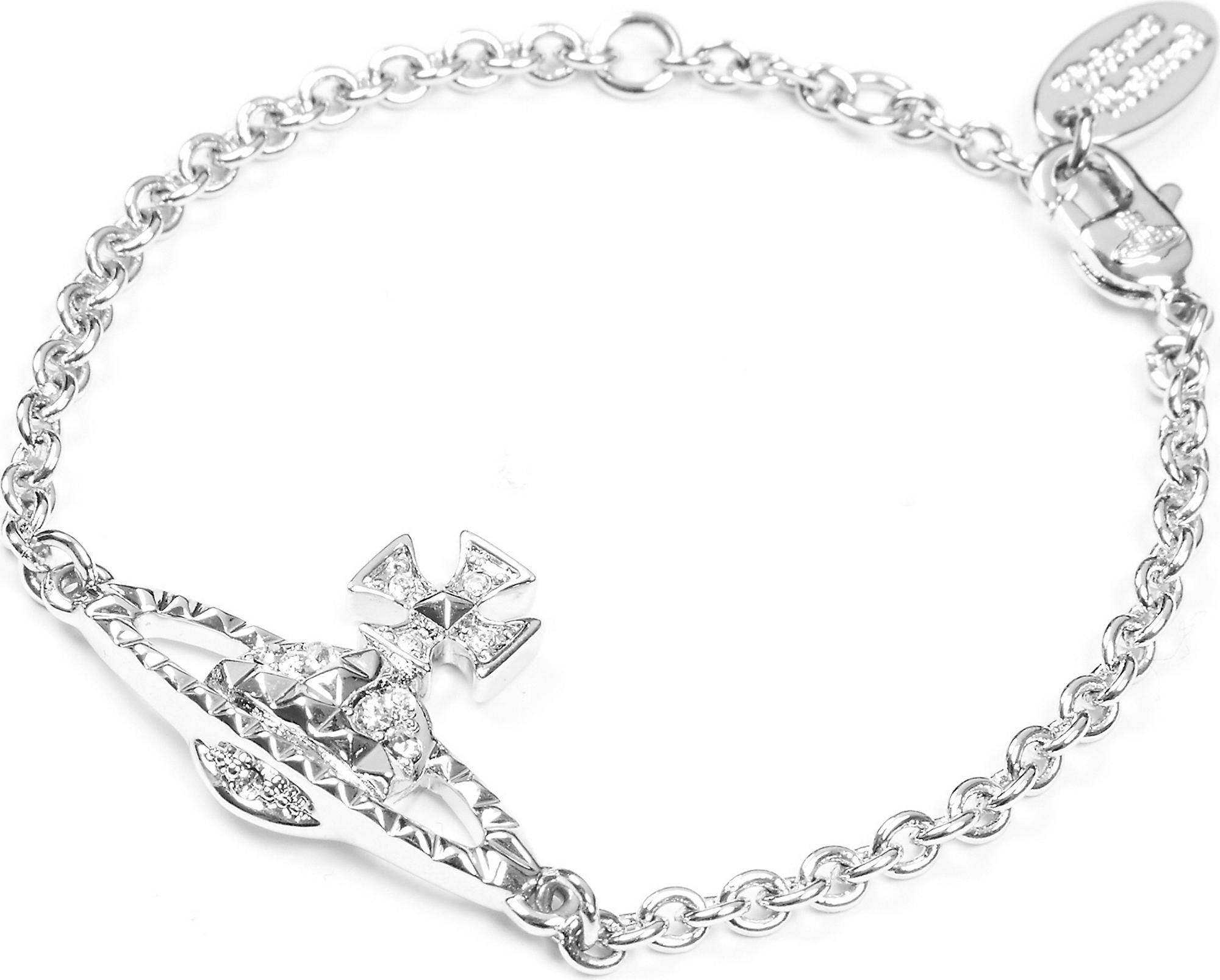 Vivienne Westwood Mayfair Bas Relief Bracelet in Crystal/Rhodium