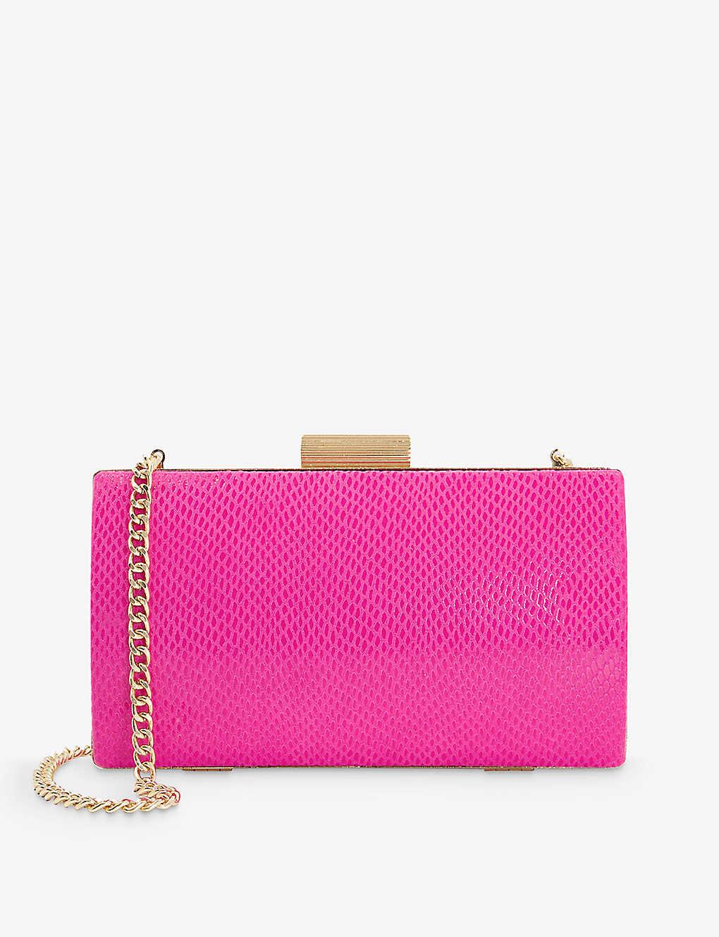 Dune Belleview Fauxleather Box Clutch Bag in Pink Lyst UK