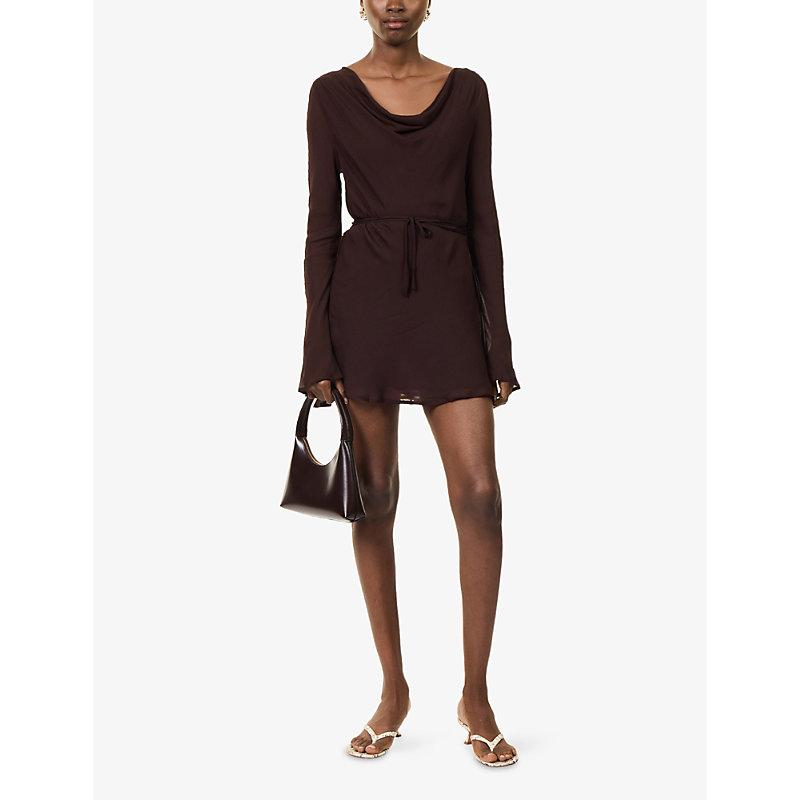 dissh brown long sleeve dress Women's Boho Lace Brown Dress