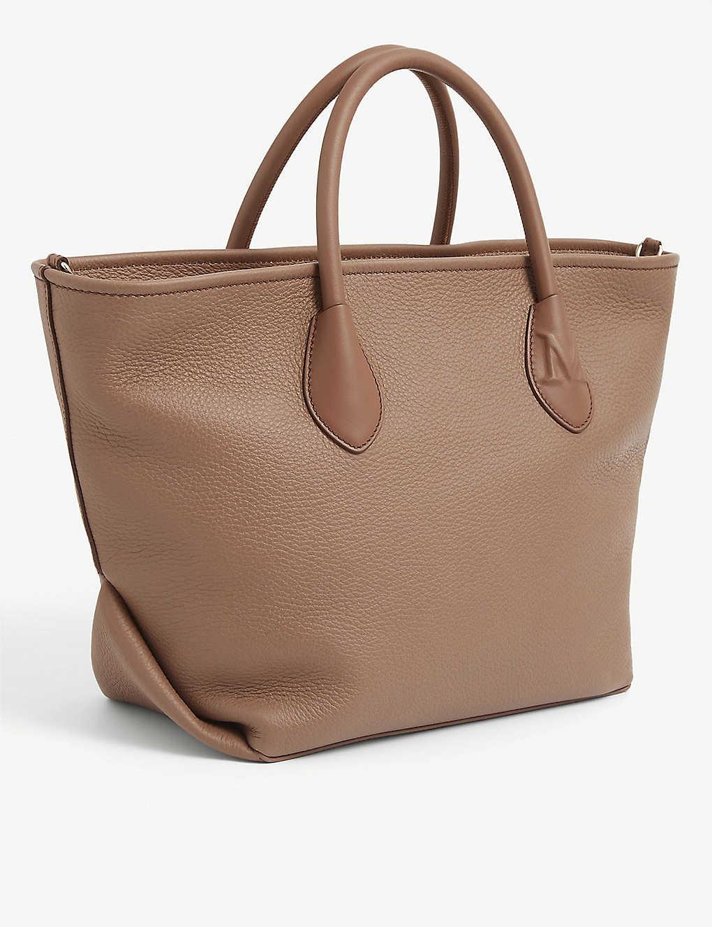 Max Mara Cuoio Miranda Leather Tote Bag 1 Size in Brown | Lyst