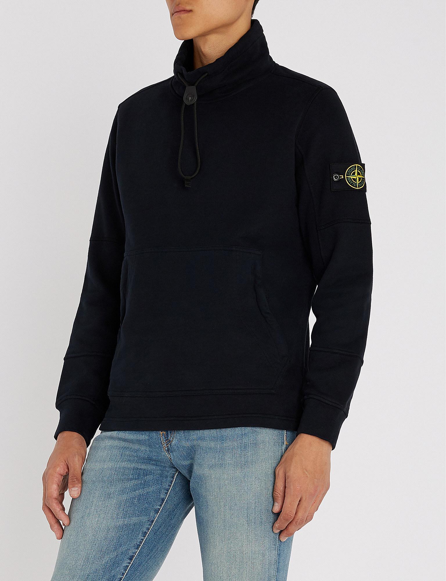 stone island drawstring neck sweatshirt