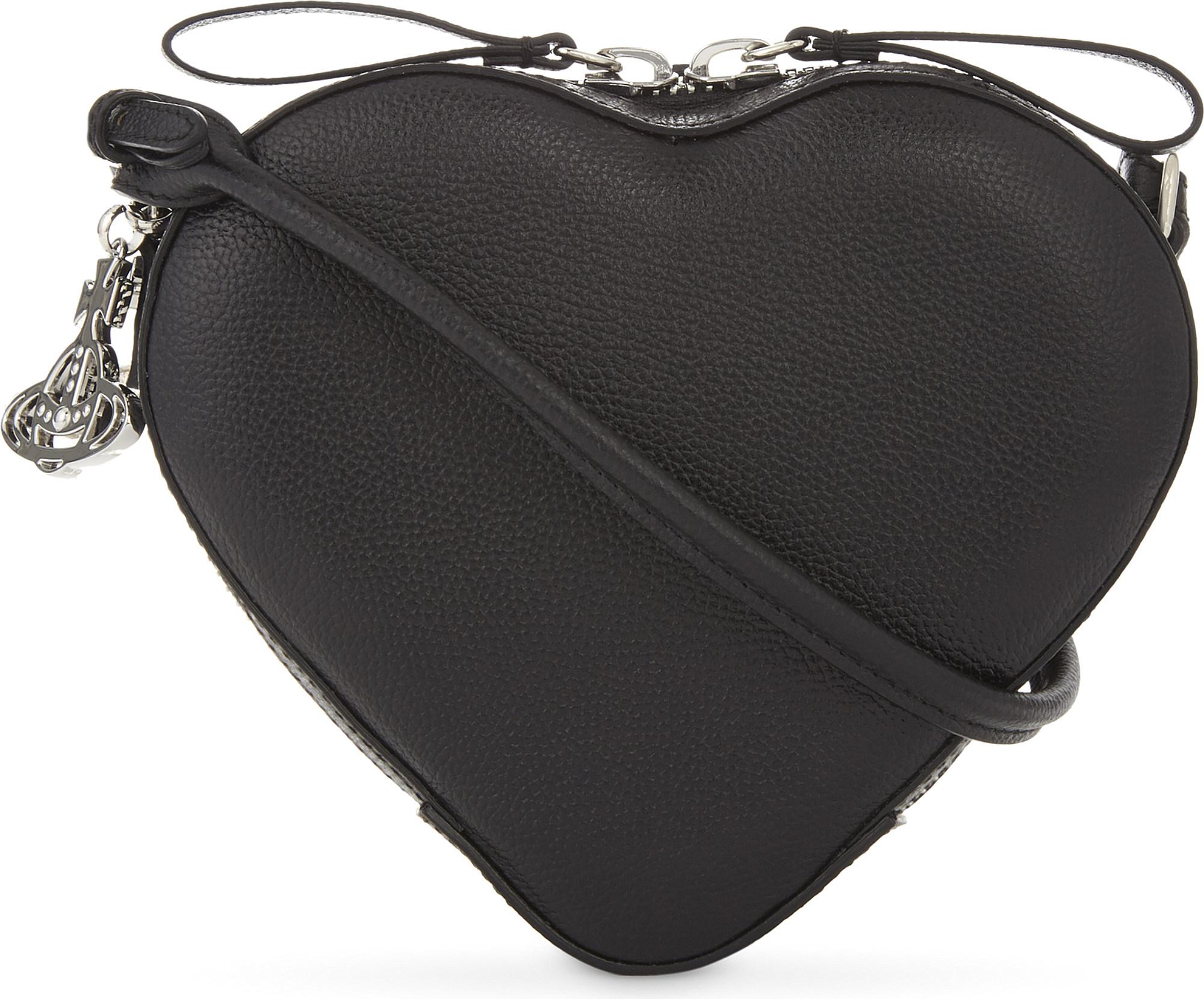 Vivienne Westwood Anglomania Johanna Small Heart Leather Crossbody Bag