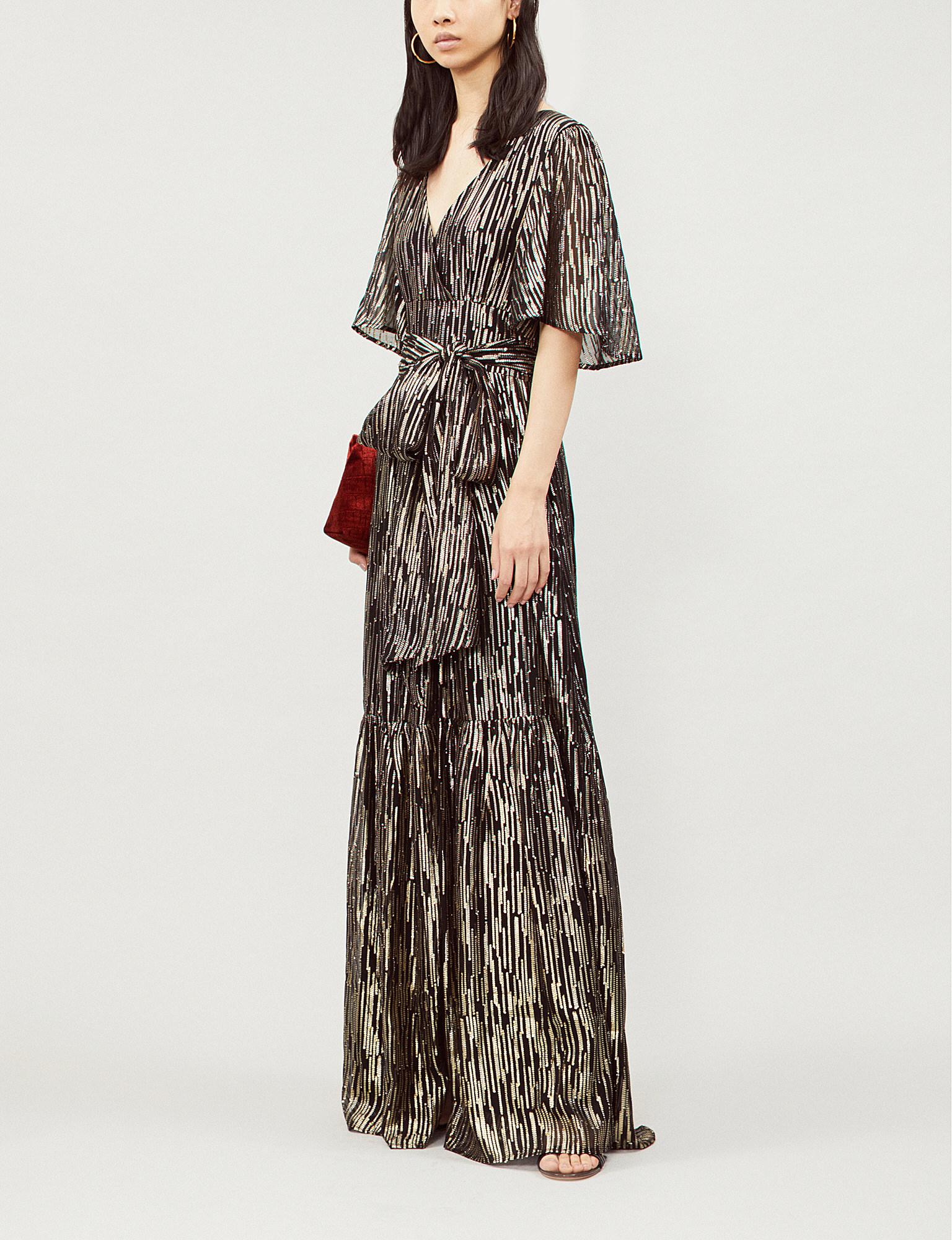 Ba&sh Nixon Metallic Maxi Dress in Black | Lyst