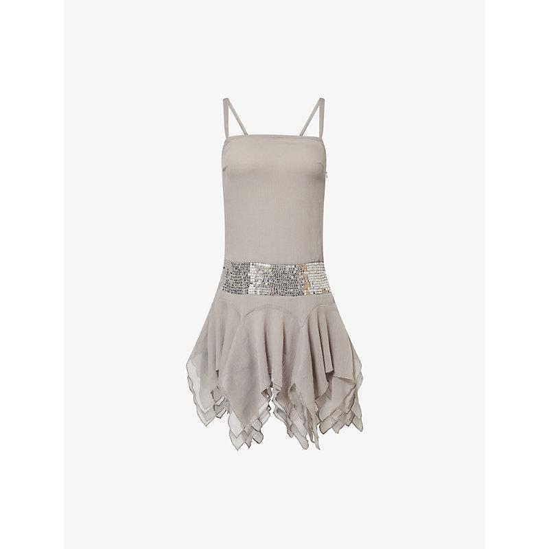 GIMAGUAS Leila Sequin-Embellished Woven Mini Dress in Grey | Lyst UK GIMAGUAS Leila Sequin-Embellished Woven Mini Dress in Grey | Lyst UK