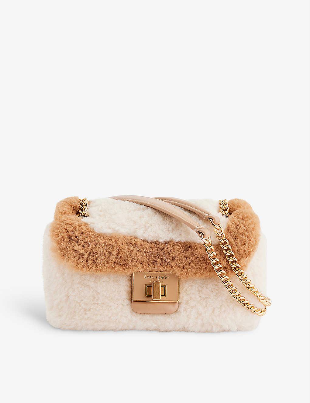 Kate Spade Teddy Faux-shearling Cross-body Bag in Natural | Lyst