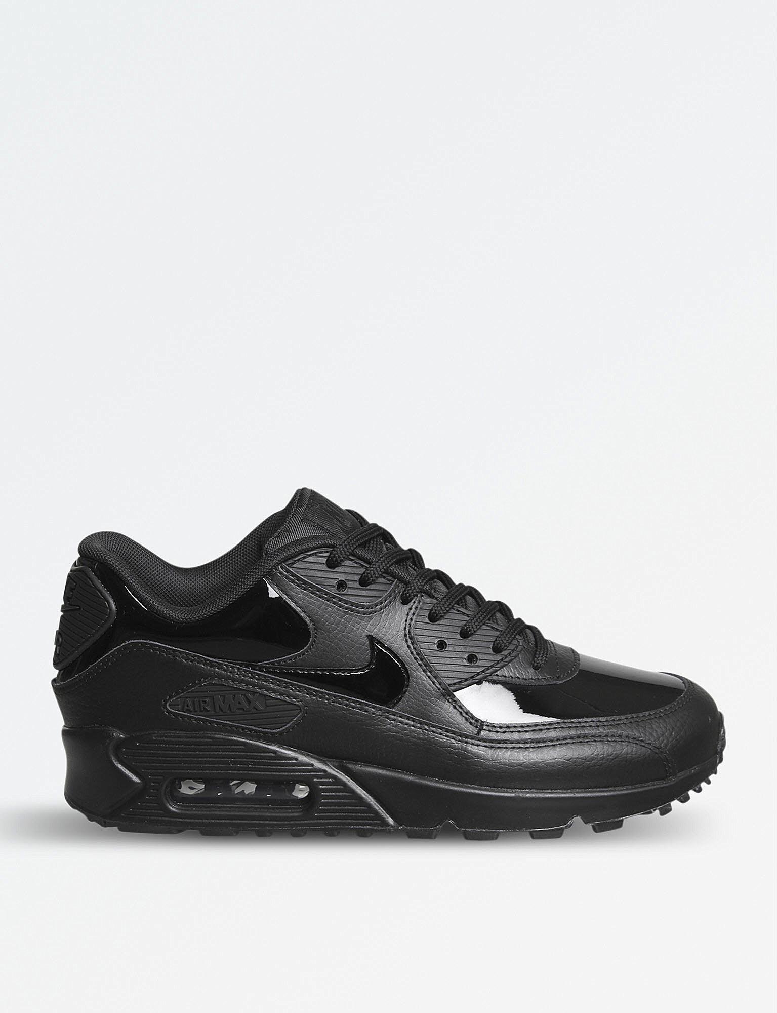 Nike Air Max 90 Patent Leather Trainers in Black Patent (Black) for Men |  Lyst