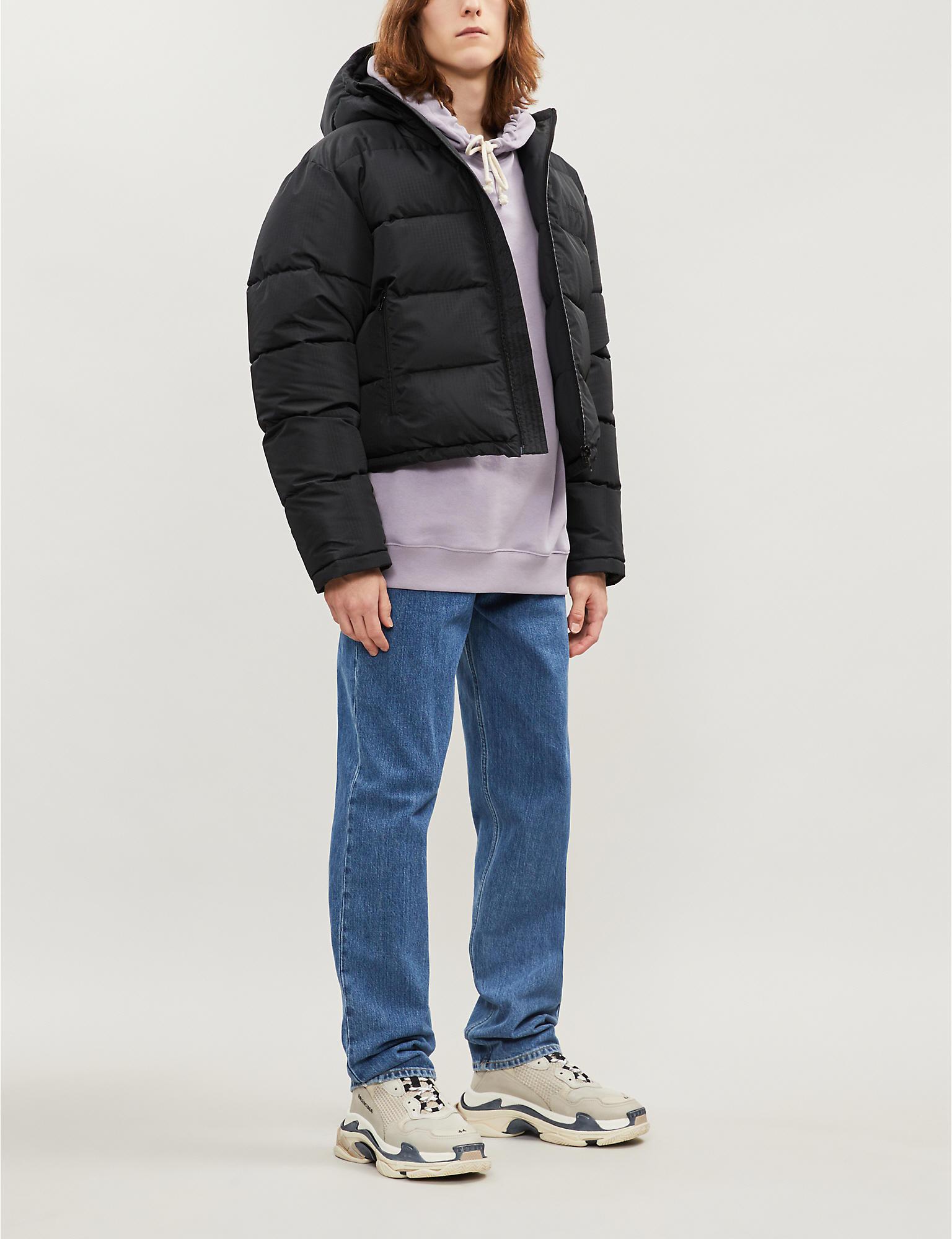 Balenciaga Cropped Shell Hooded Puffer Jacket in Black for Men | Lyst