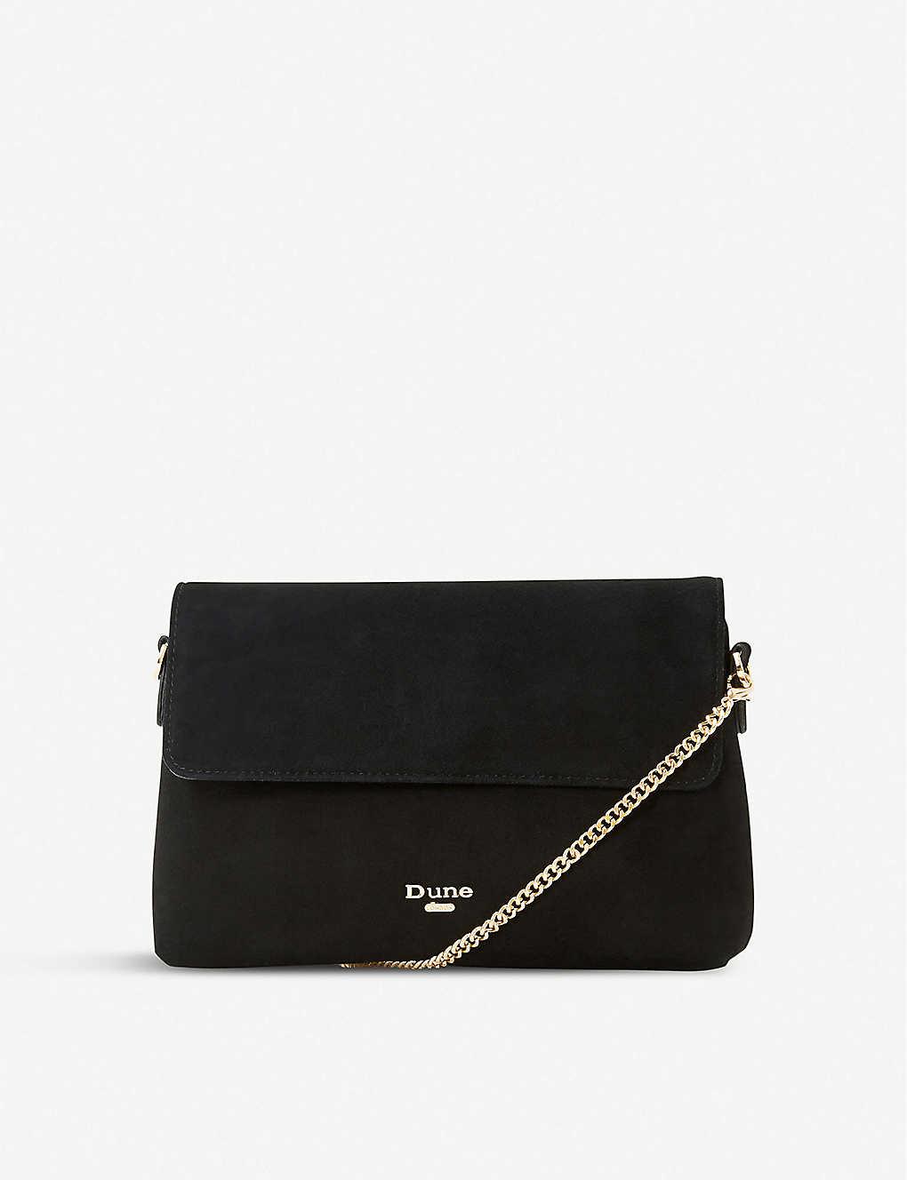 black suede evening bag