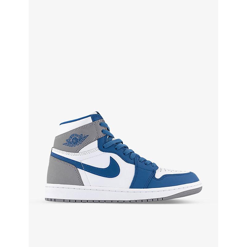 Nike Air Jordan 1 High Leather High-top Trainers in Blue | Lyst