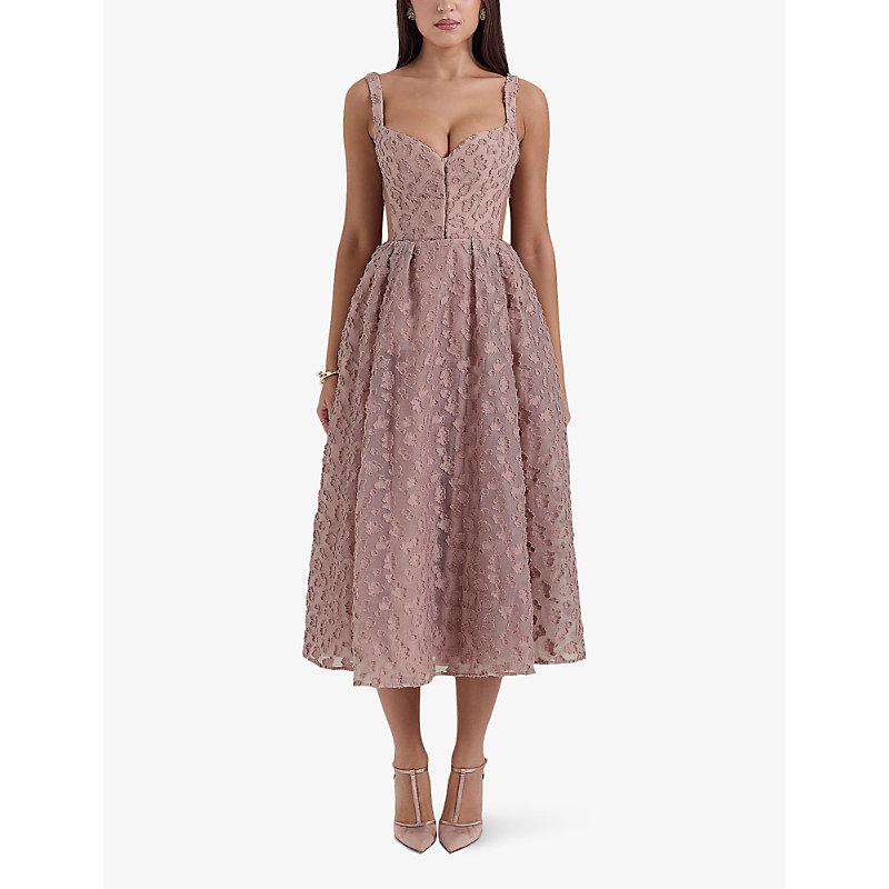 House Of Cb Lovely Sweetheart-Neckline Lace Midi Dress in Purple | Lyst