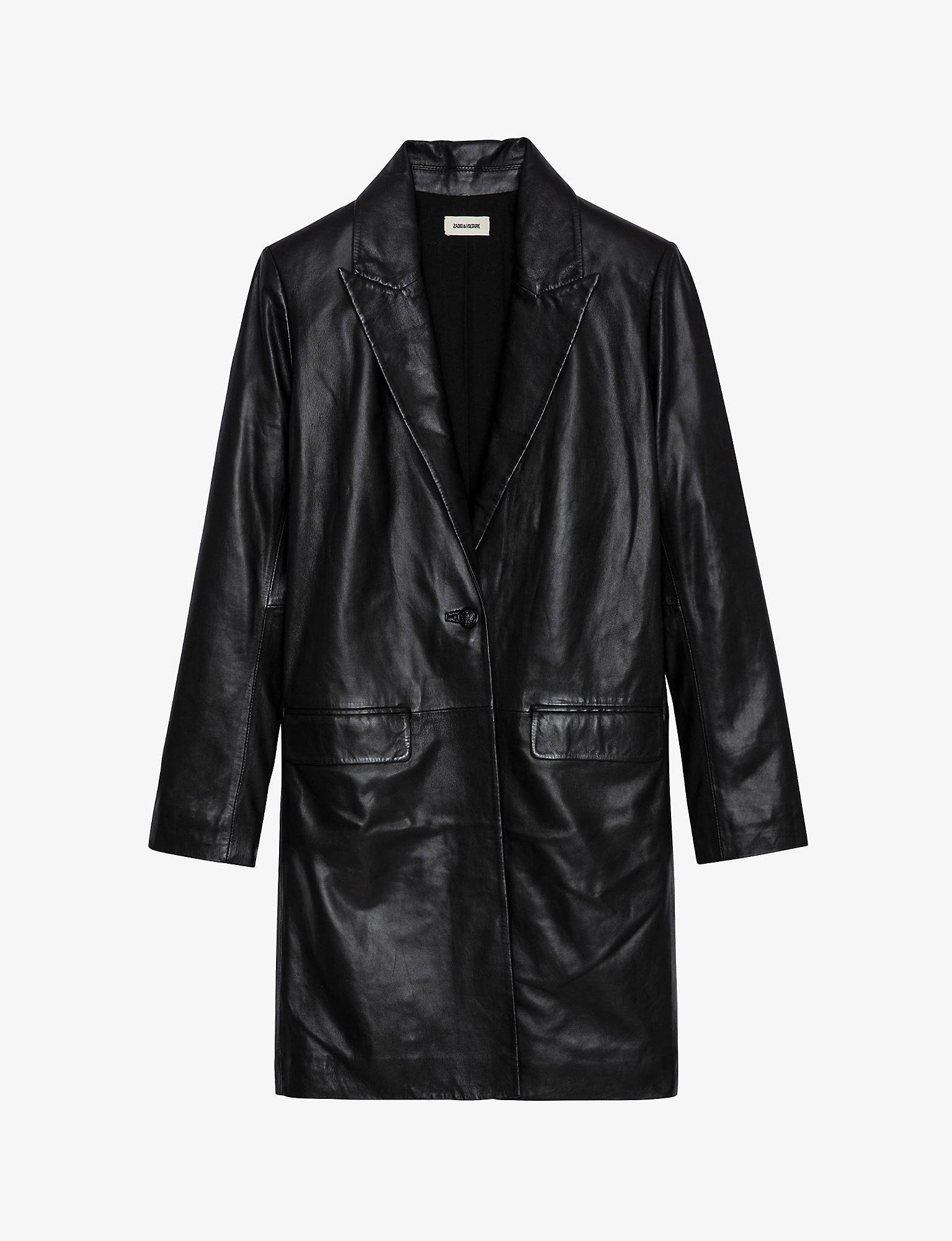 Zadig & Voltaire Monarque Single-breasted Leather Jacket in Black Lyst