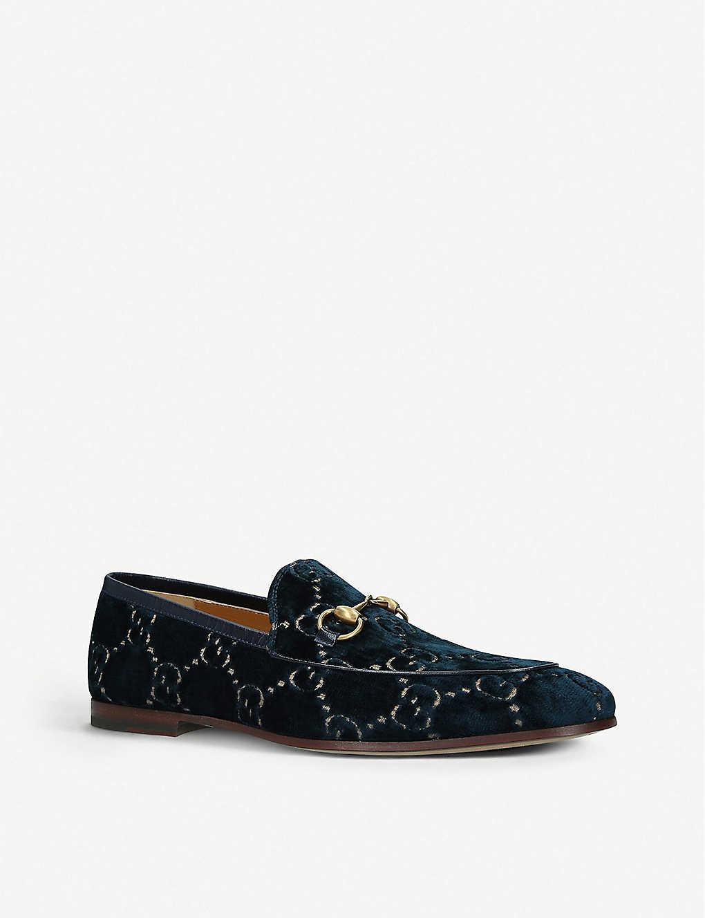 gucci jordaan gg velvet loafers