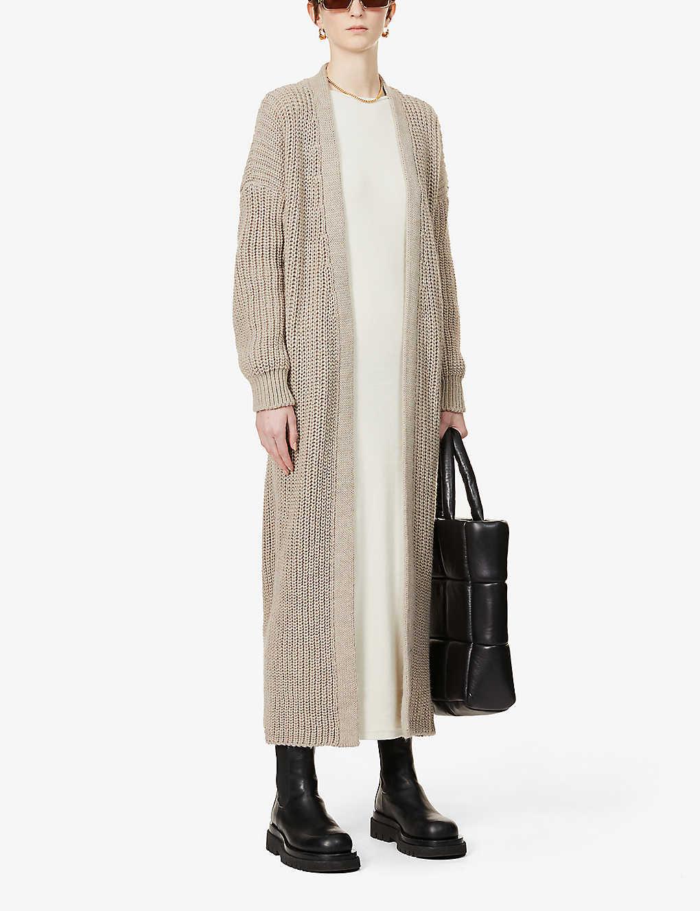 topshop stone maxi cardigan
