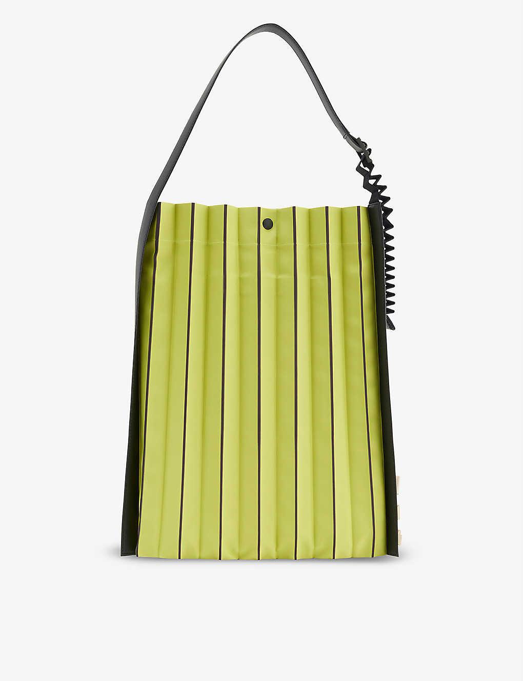 Pleats Please Issey Miyake Accordion Woven Shoulder Bag in Yellow Lyst