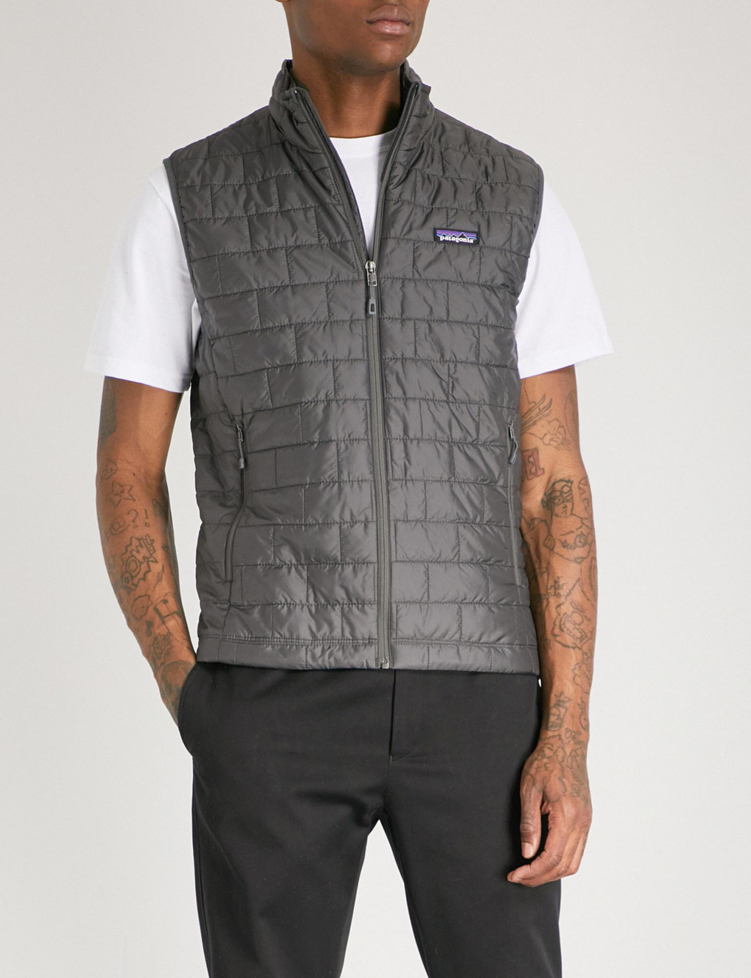 patagonia men's nano puff vest forge grey