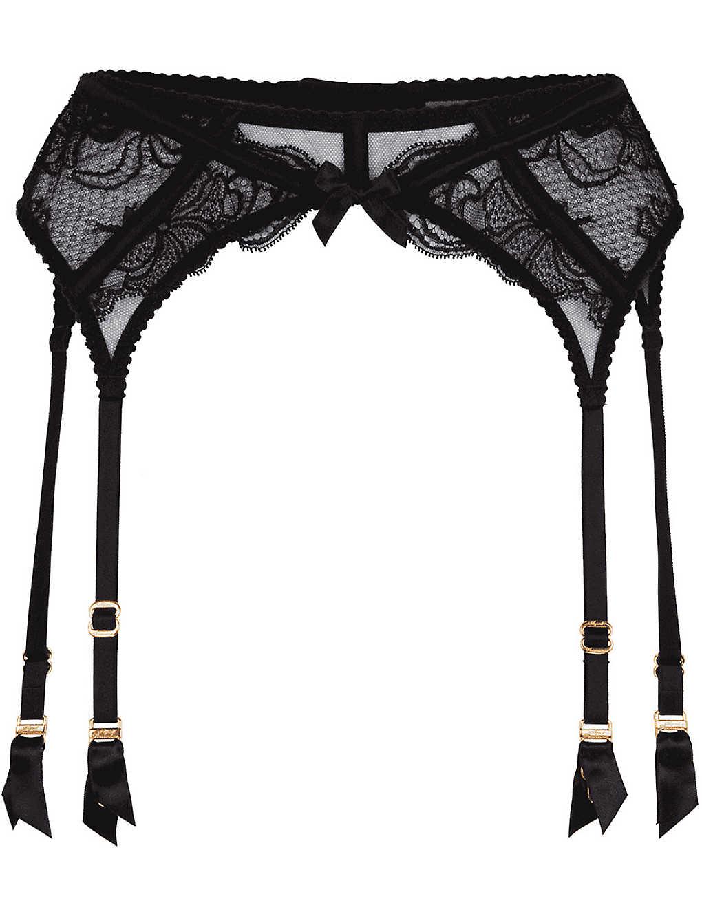 Agent Provocateur Rozlyn High Rise Lace Suspenders Xx In Black Lyst Uk