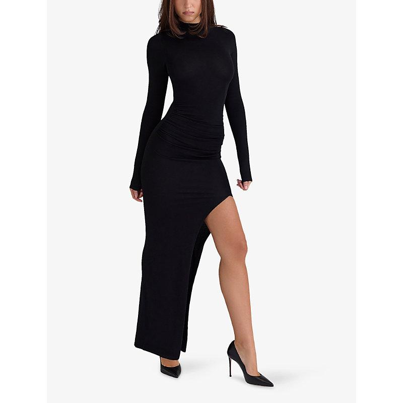 knee length dresses for ladies Women's Anais Sheath Straight Across Neck Velvet Maxi Dress  XXS/XS/S/M/L/XL/XXL/3XL/Customize Black MEAN BLVD