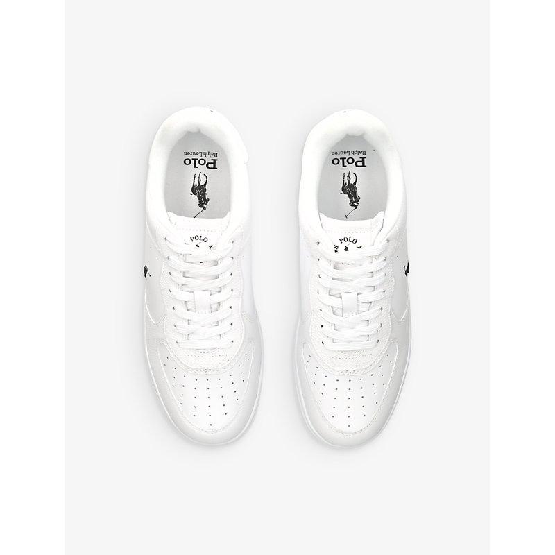 Polo Ralph Lauren Masters Court Embroidered-pony Leather Trainers in White  for Men | Lyst