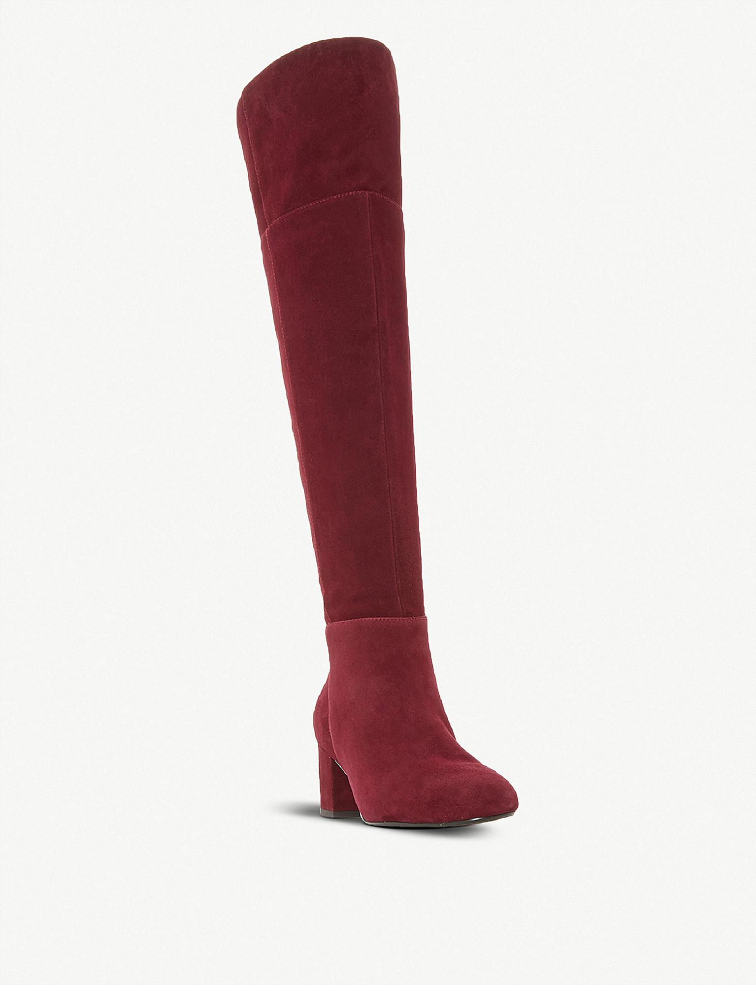 Spears Knee High Suede Heeled Boot