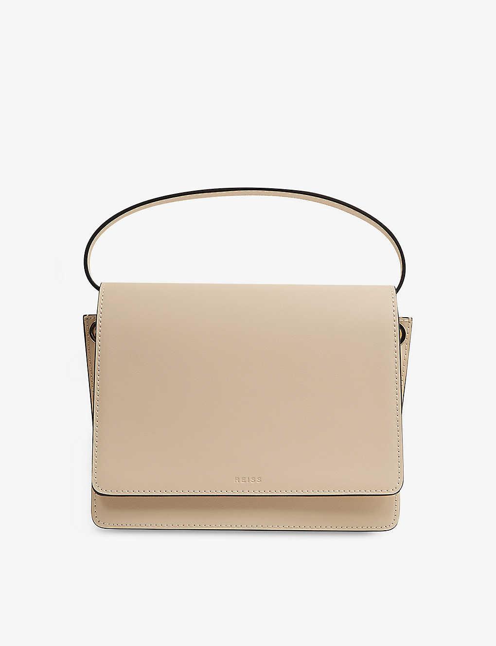 Reiss Daphne Concertina Leather Crossbody Bag in Natural Lyst