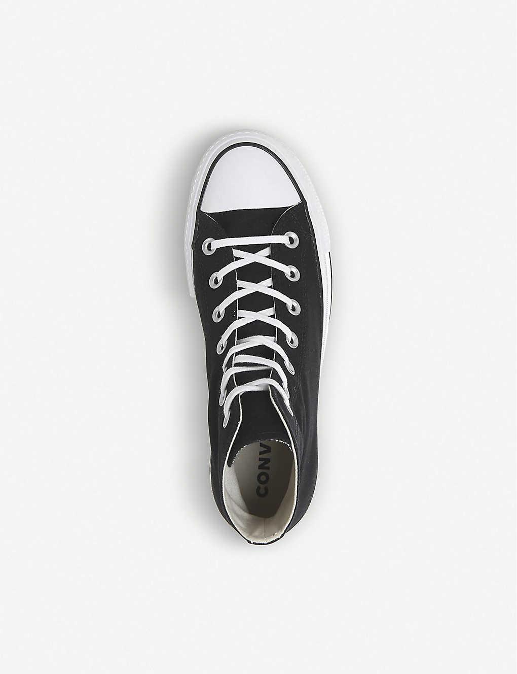 black chuck taylor all star lift hi trainers