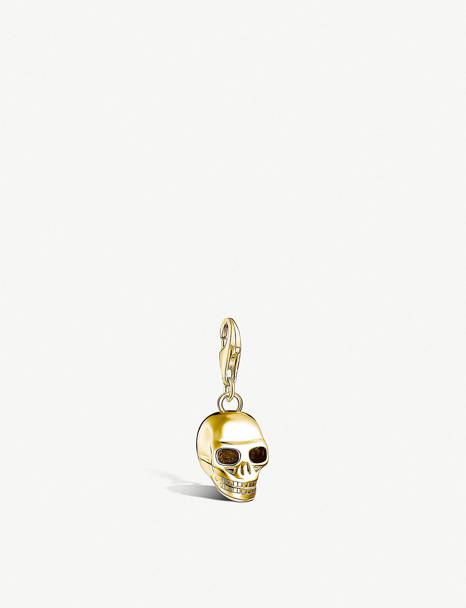 Lyst Thomas Sabo Skull 18ct Yellow Gold Plated Pendant In Metallic Gallery