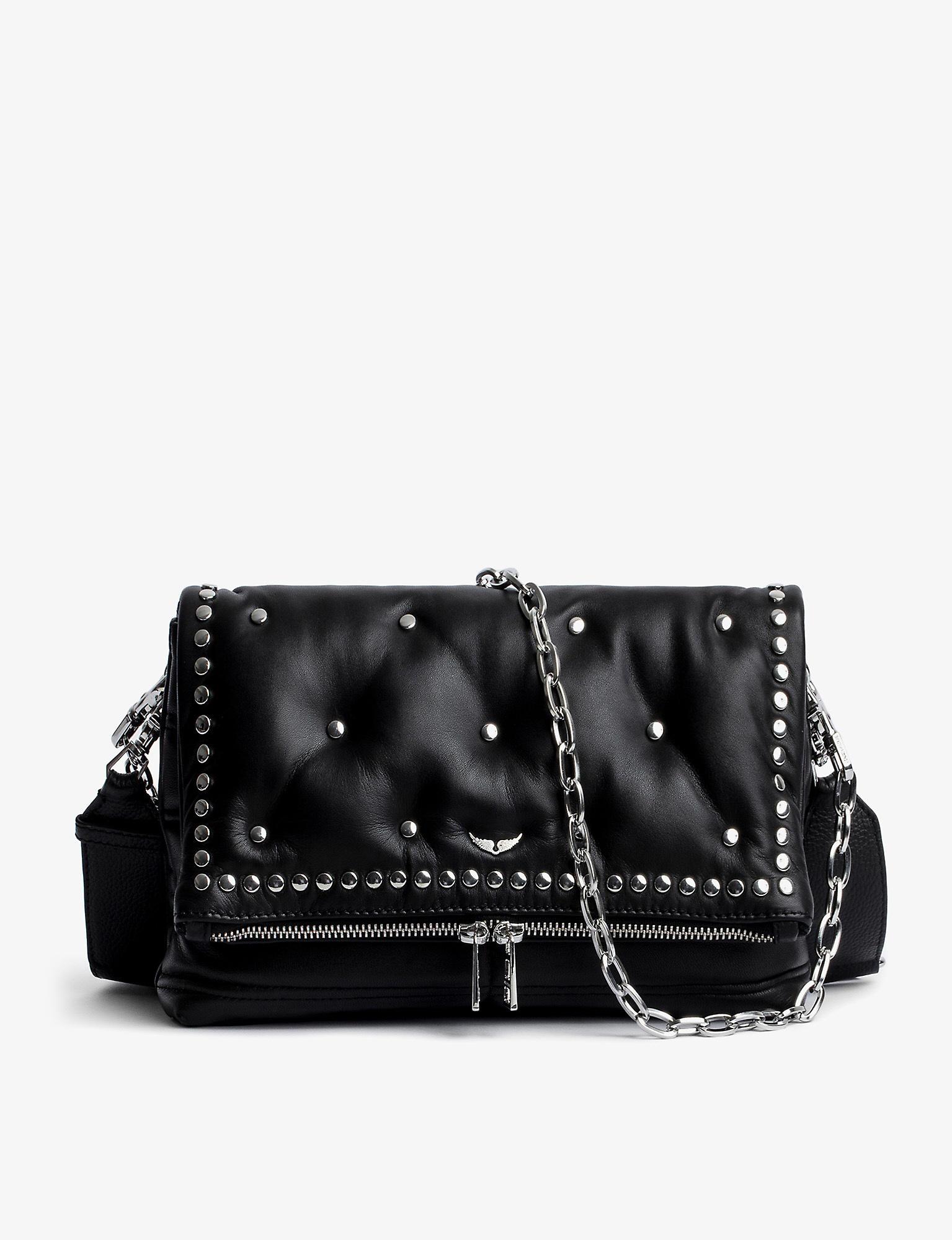 Zadig & Voltaire Rocky Rider Studded Leather Crossbody Bag in Black Lyst