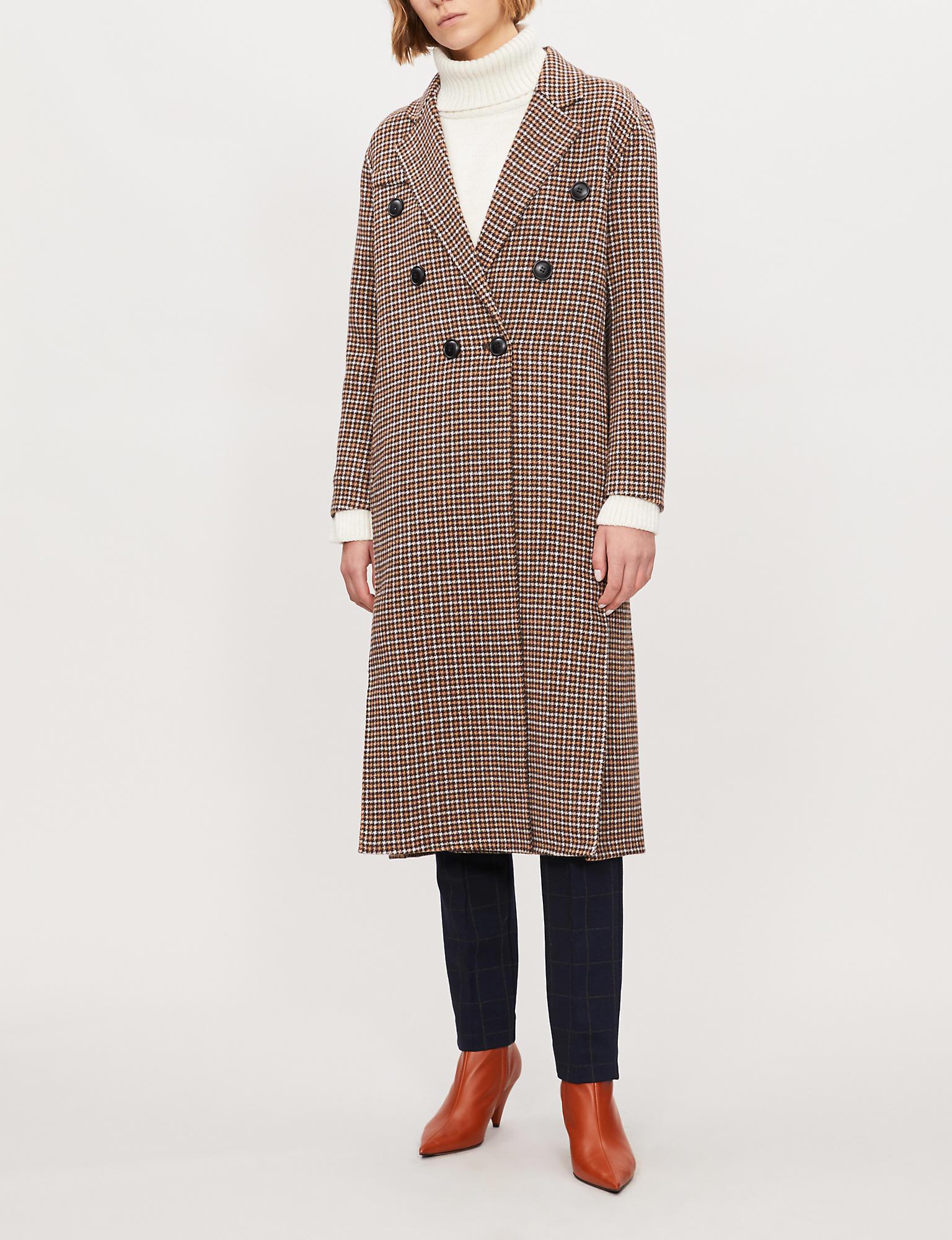 maje checked coat
